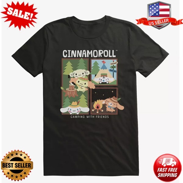 RARE Cinnamoroll Camping With Friends T-Shirt S-5XL