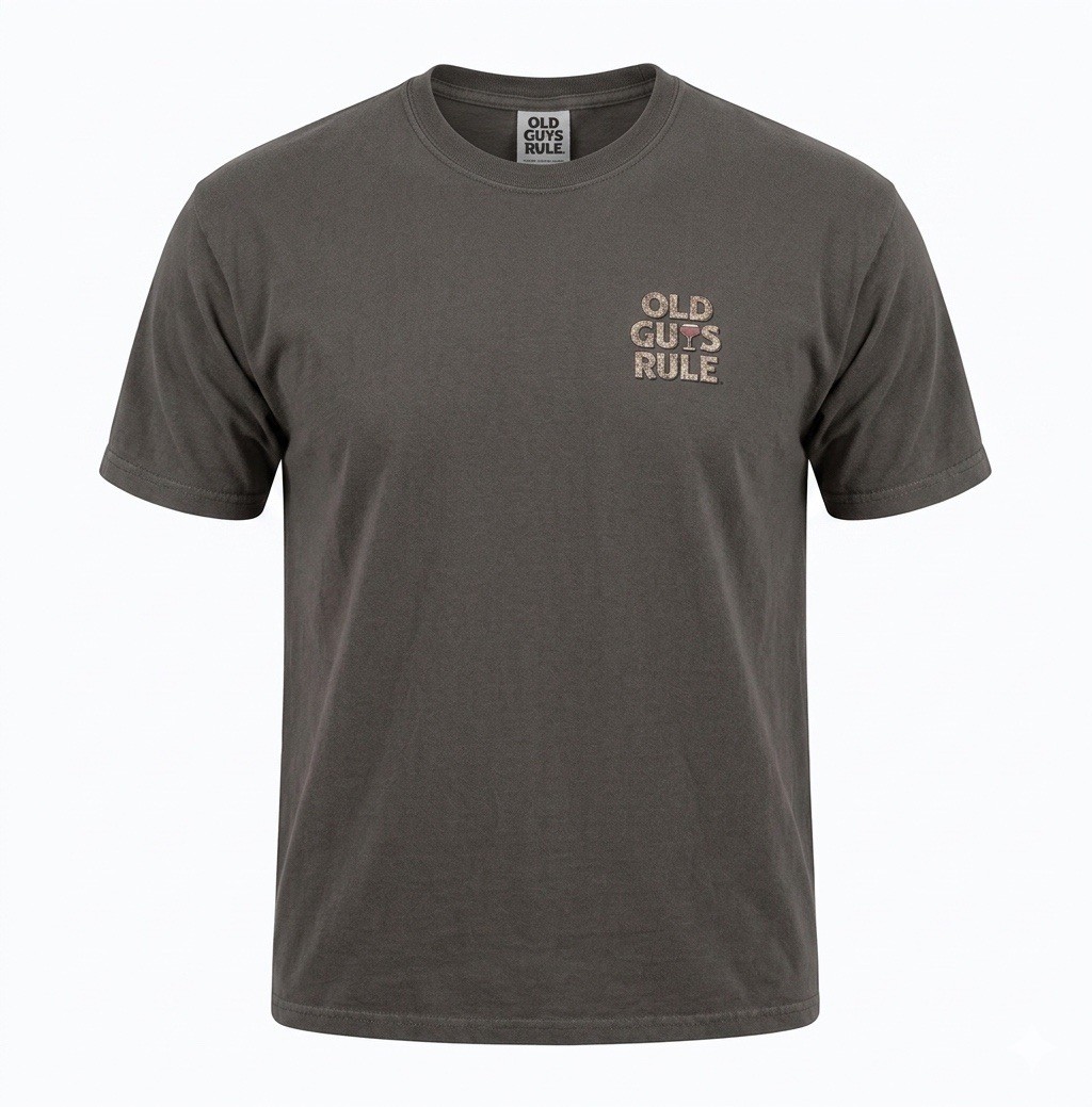 OLD GUYS RULE T-Shirt Men’s L Distressed Wine Glass Graphic Improved With Age