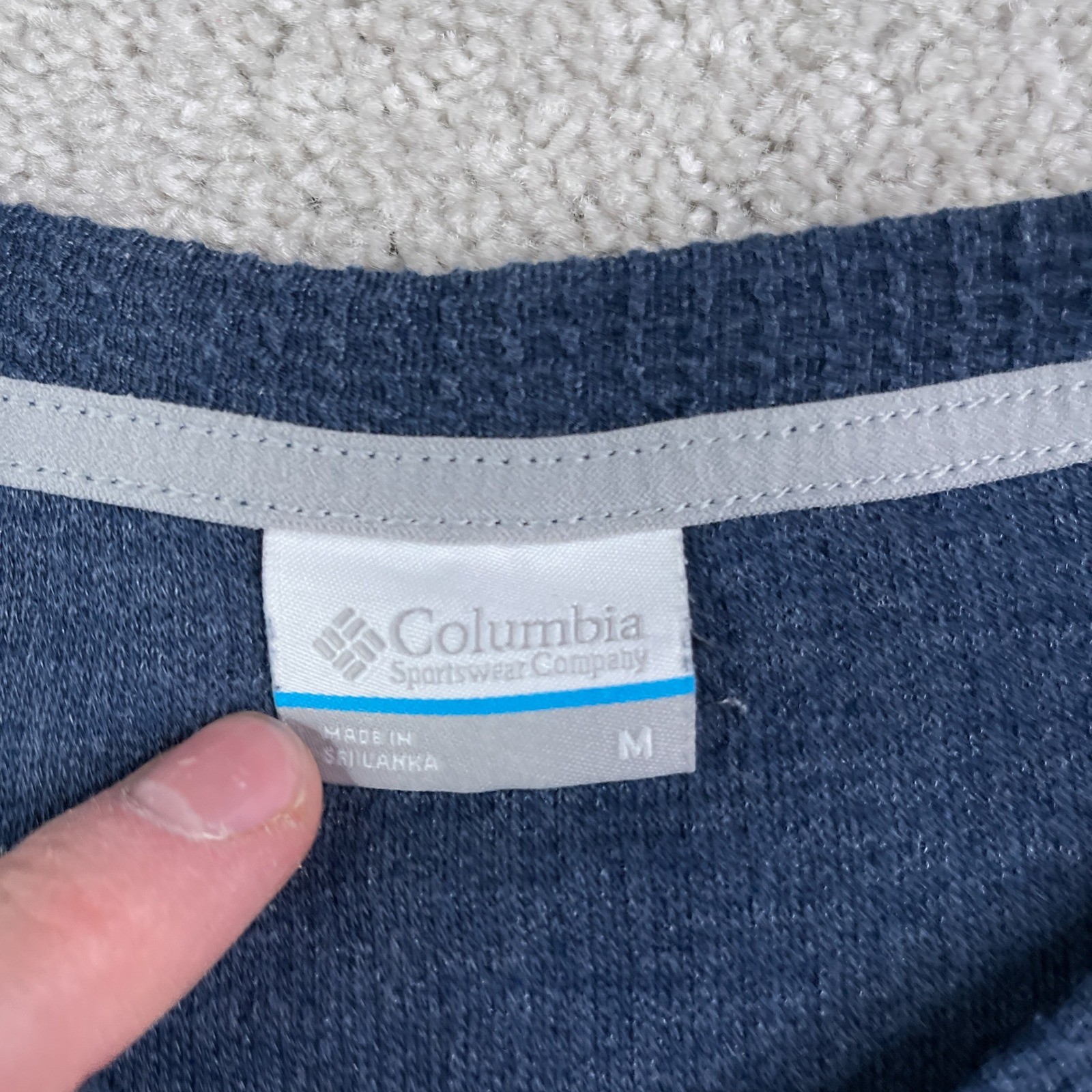 Columbia Shirt Mens Medium Blue Long Sleeve Henley Textured Waffle Knit gallery