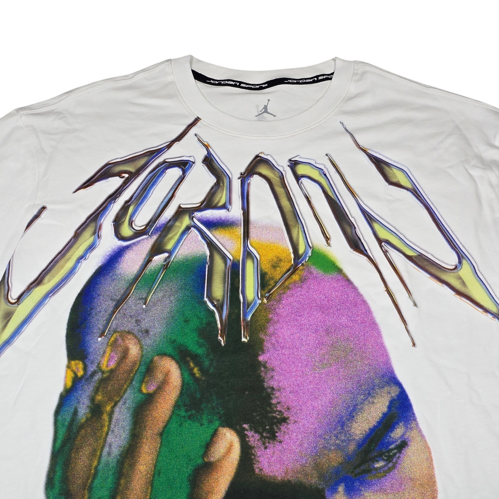 NWT Nike Air Jordan Sport Dri-Fit White Jordan Graphic T-Shirt, Men's Size Large gallery