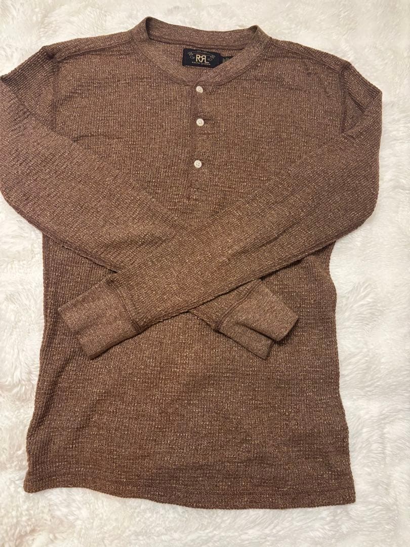 RRL Henley Thermal Shirt XS US Size S Stretchable Black Unisex gallery