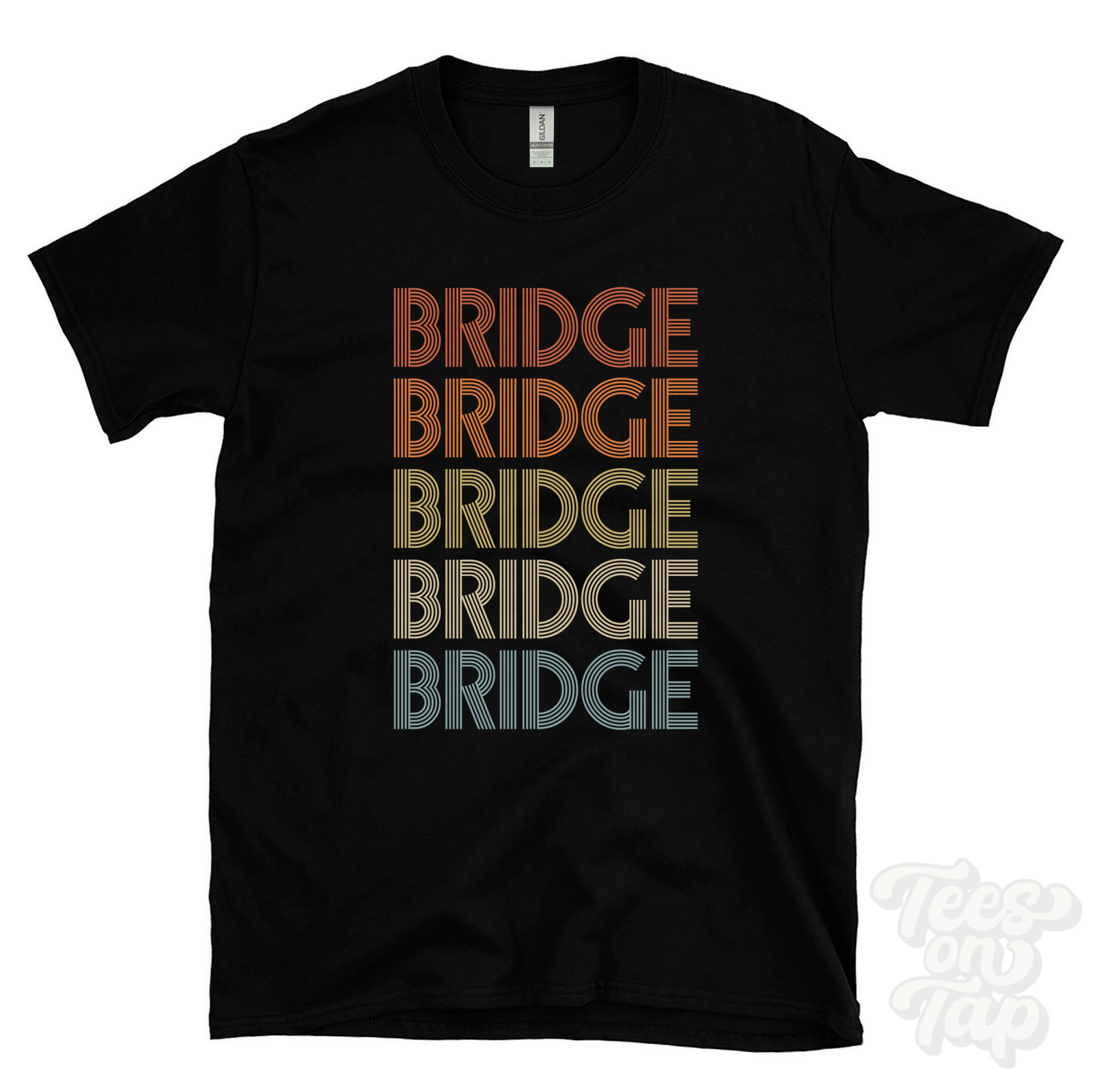 BRIDGE REPEATED RETRO STYLE T-SHIRT mens & womens novelty cool name gift