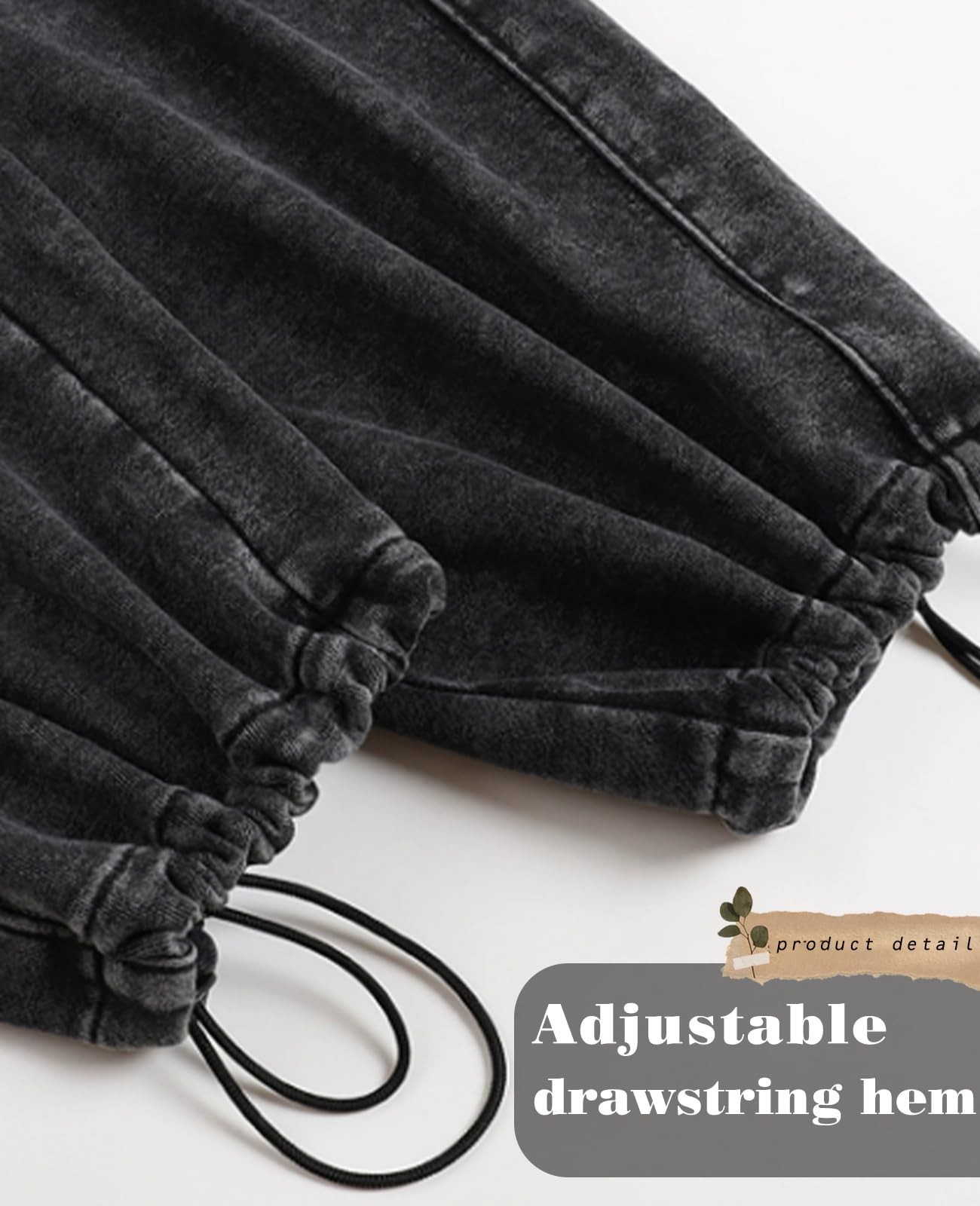 Mens Sweatpants Athletic Acid Washed Cotton Elastic Waist Drawstring Jogger P... gallery