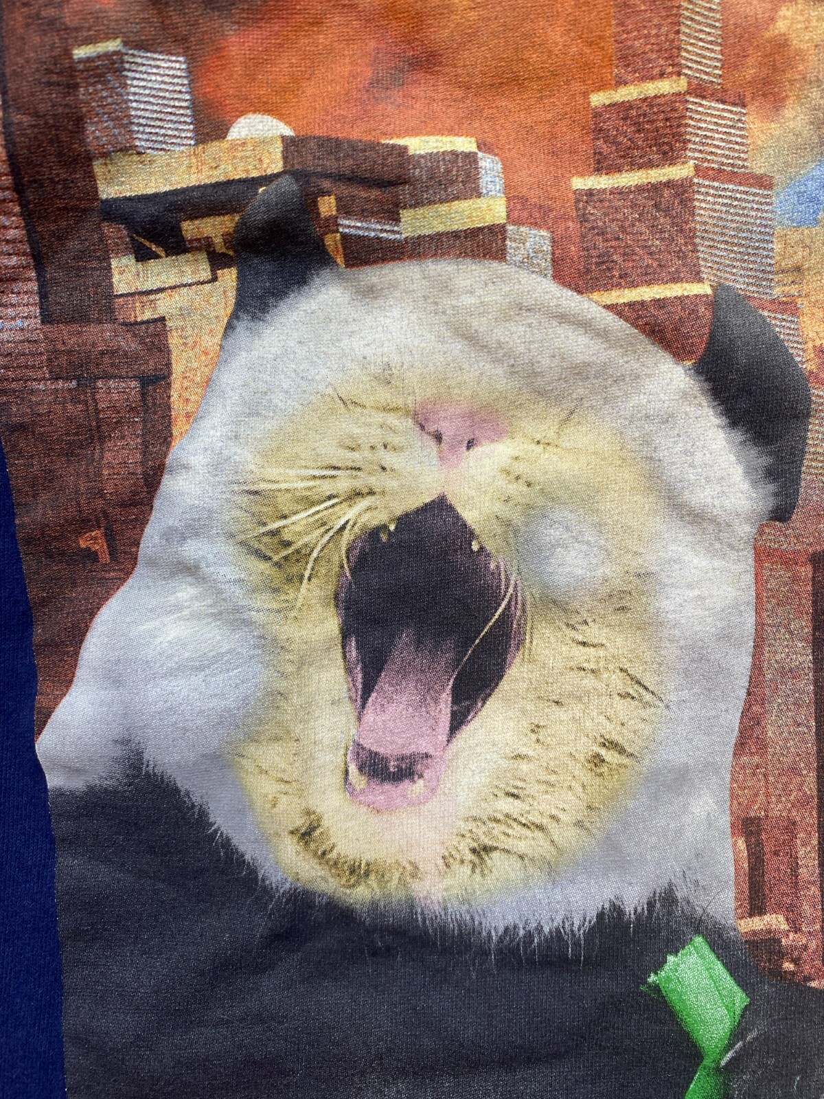 Panda Cat Shirt Adult Large It's Pandemonium Its Catastrophy Face Swap Funny Men gallery