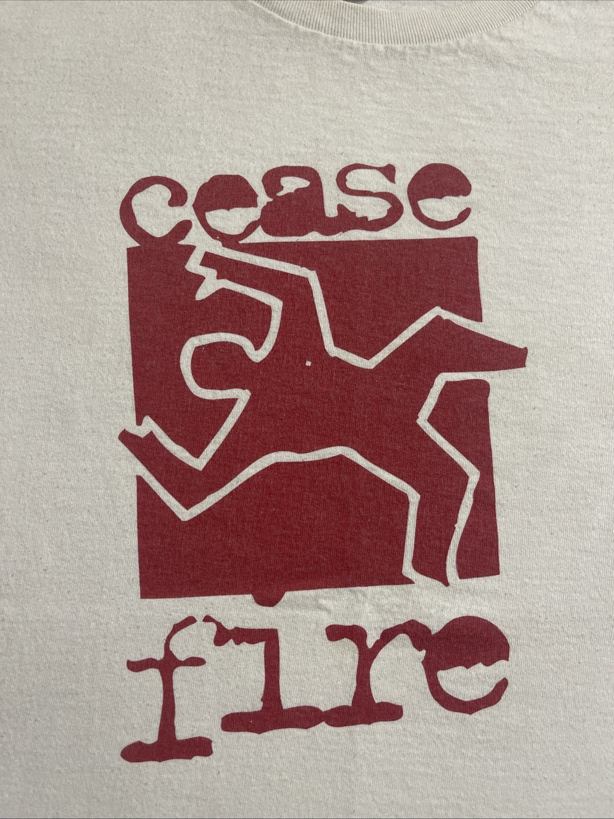 VTG Y2K Cease Fire Chicago Stop The Shooting Gun Violence T-Shirt size ADULT XL gallery