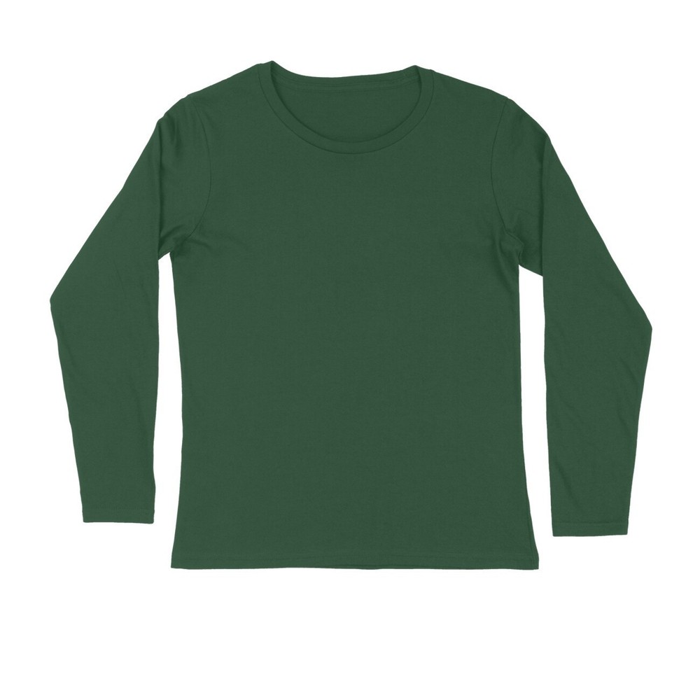 Round Neck Olive Green Color Mix Size Full Sleeve Casual Wear T shirt For Men