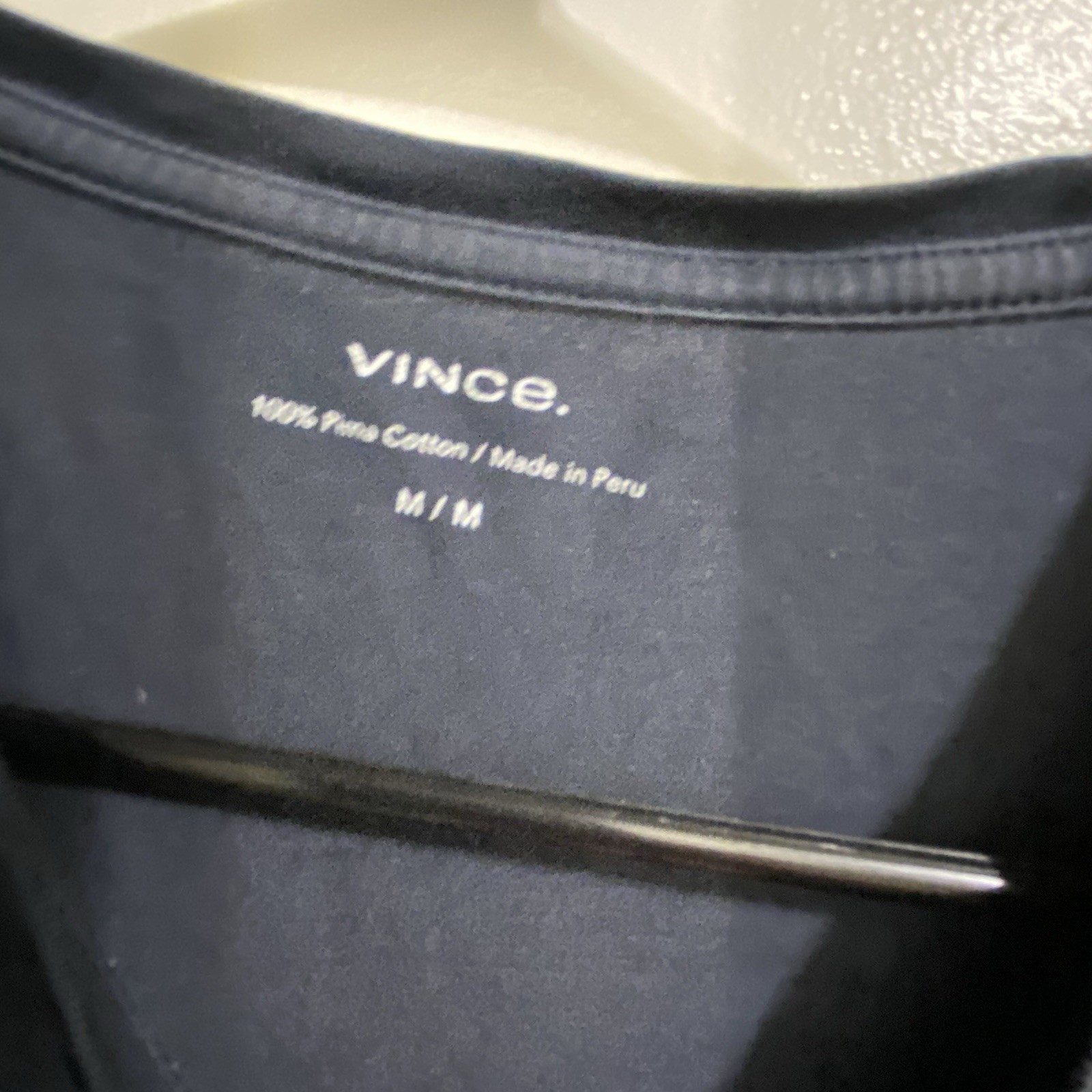 READ Hole In Side Vince Mens M Medium 42” Black Tee T Shirt Solid Pima Cotton gallery