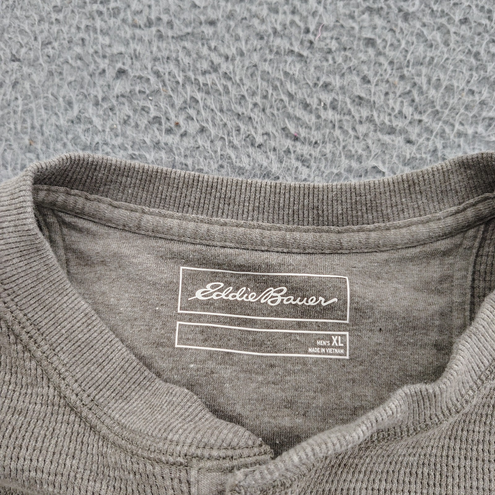 Eddie Bauer Thermal Shirt Mens XL Brown Waffle Knit Henley Long Sleeve Casual gallery