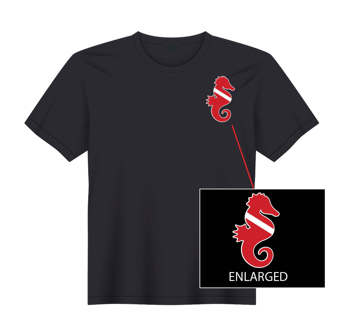 Scuba Diver Diving Flag Seahorse Ocean Sea Fishing T-Shirt NEW S, M, L, XL