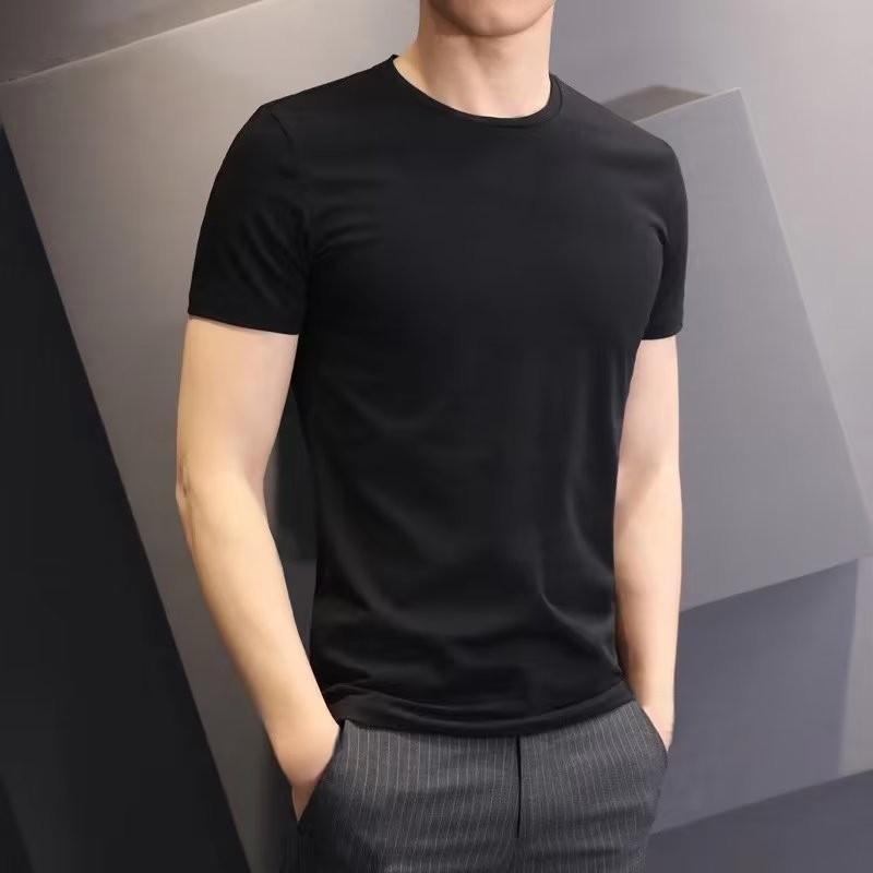 Universal Men’s Polyester Fiber Plain Crew Neck Tee Short Sleeves T-Shirt M-5XL