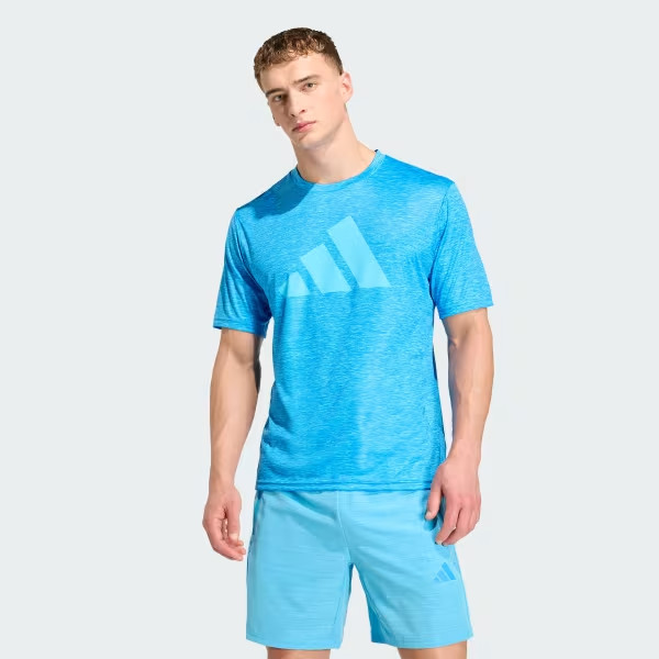 Adidas Workout Essentials Blue Big Logo Men's Small T-Shirt - KC8109 gallery
