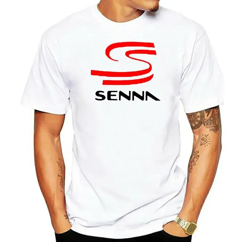Legend Ayrton Senna Racing Logo Men White T-Shirt for Male Short Sleeves 100% Co gallery