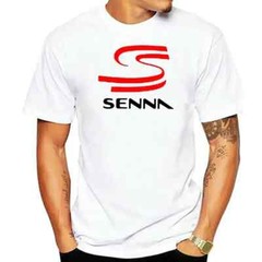 Legend Ayrton Senna Racing Logo Men White T-Shirt for Male Short Sleeves 100% Co