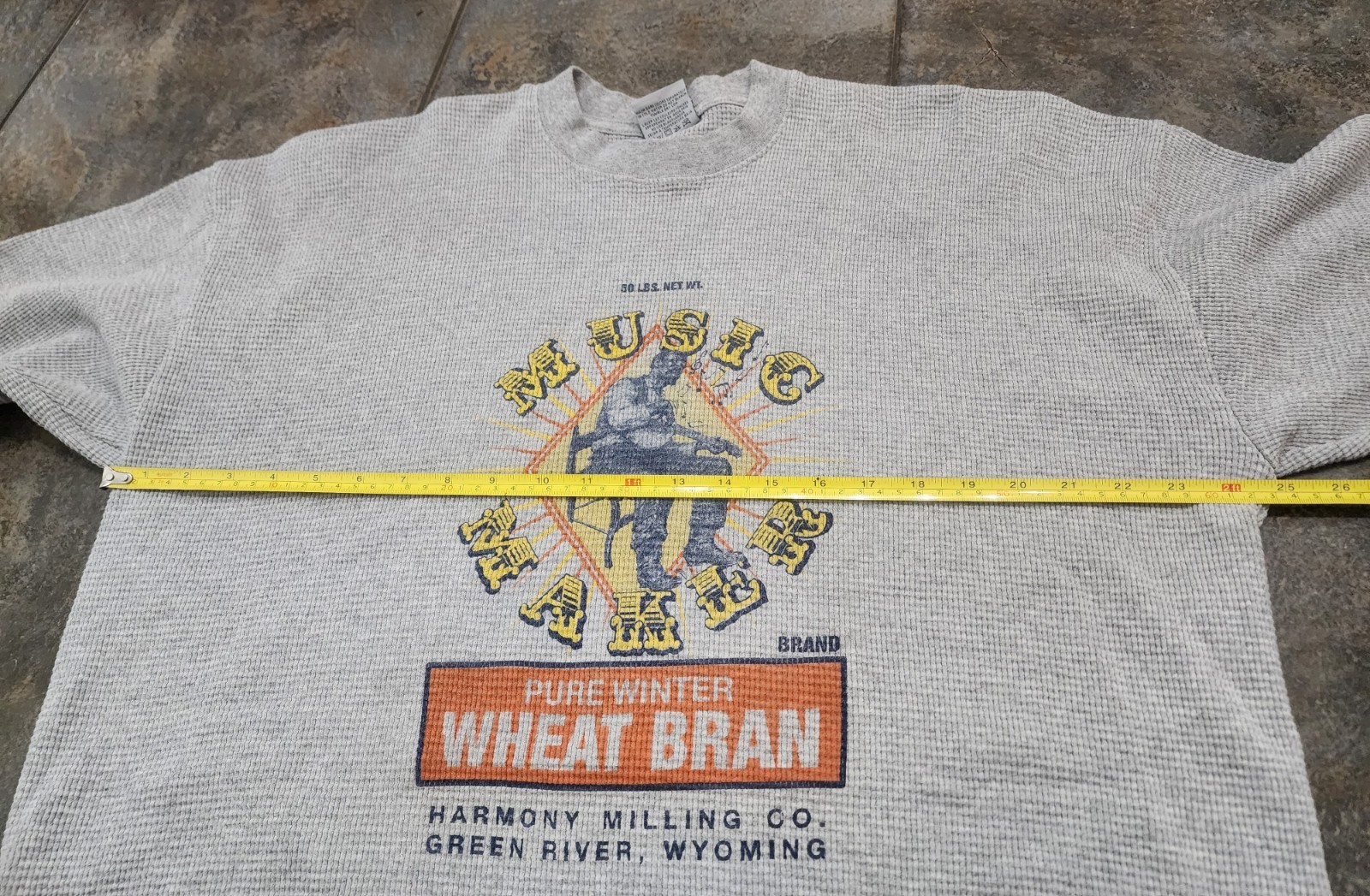 Vintage Y2K Shakawear Men's 2XL Tall Music Maker Wheat Bran Thermal T Shirt gallery
