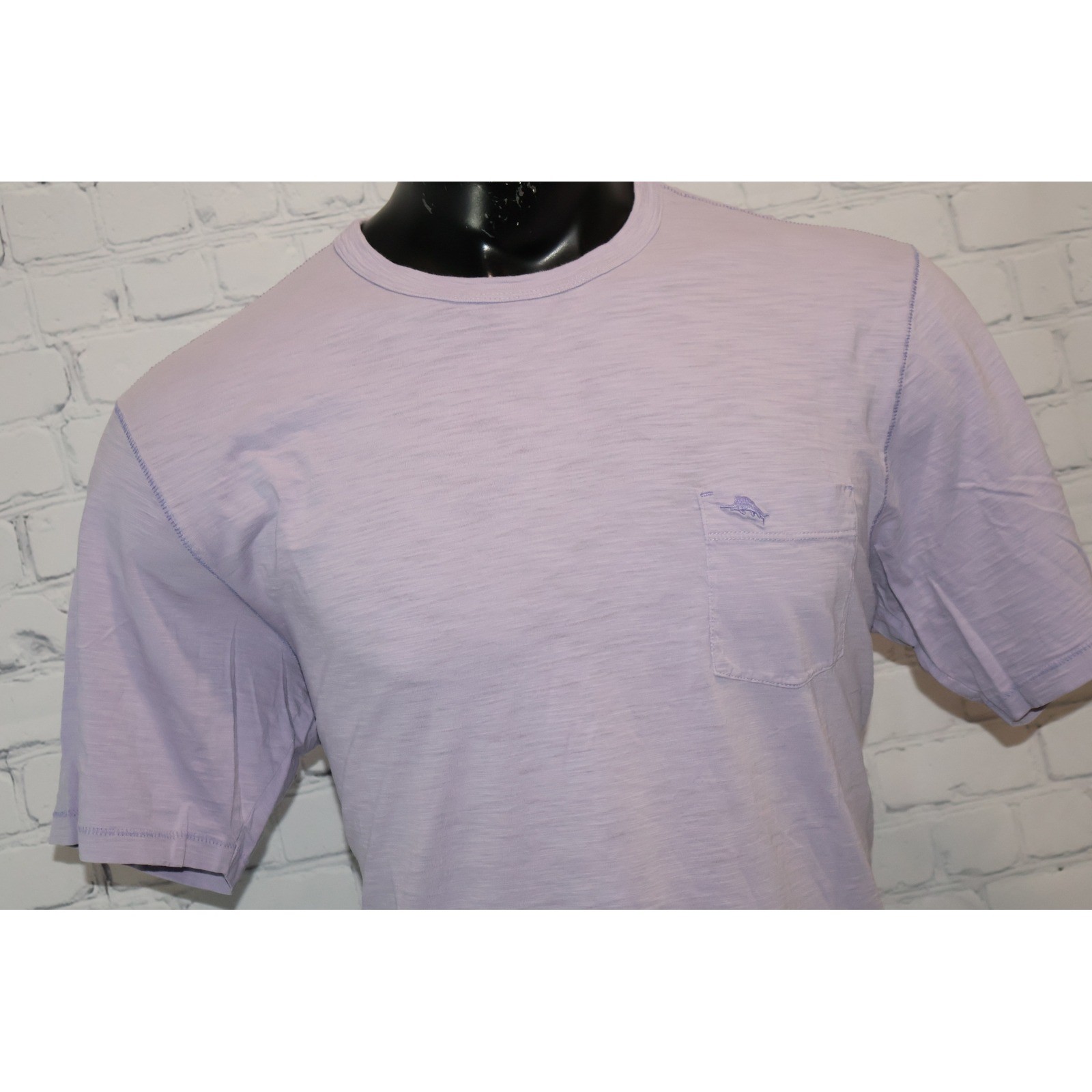 Tommy Bahama T-Shirt Mens Large Purple Pocket Slub Cotton Hawaiian ** gallery
