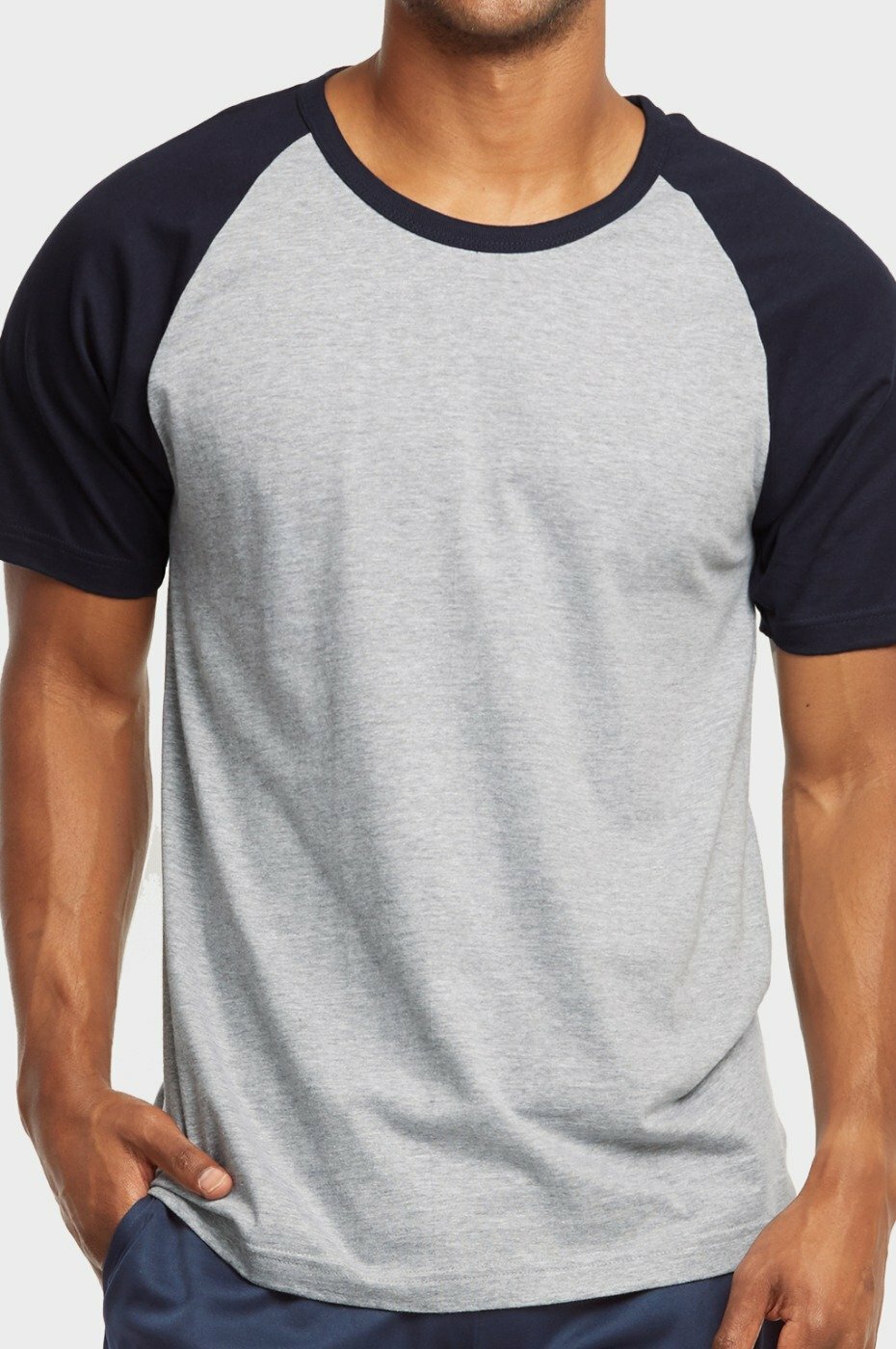 Raglan Baseball Tee-Shirt Premium Cotton Jersey Short Sleeve Men's New Two Tone gallery