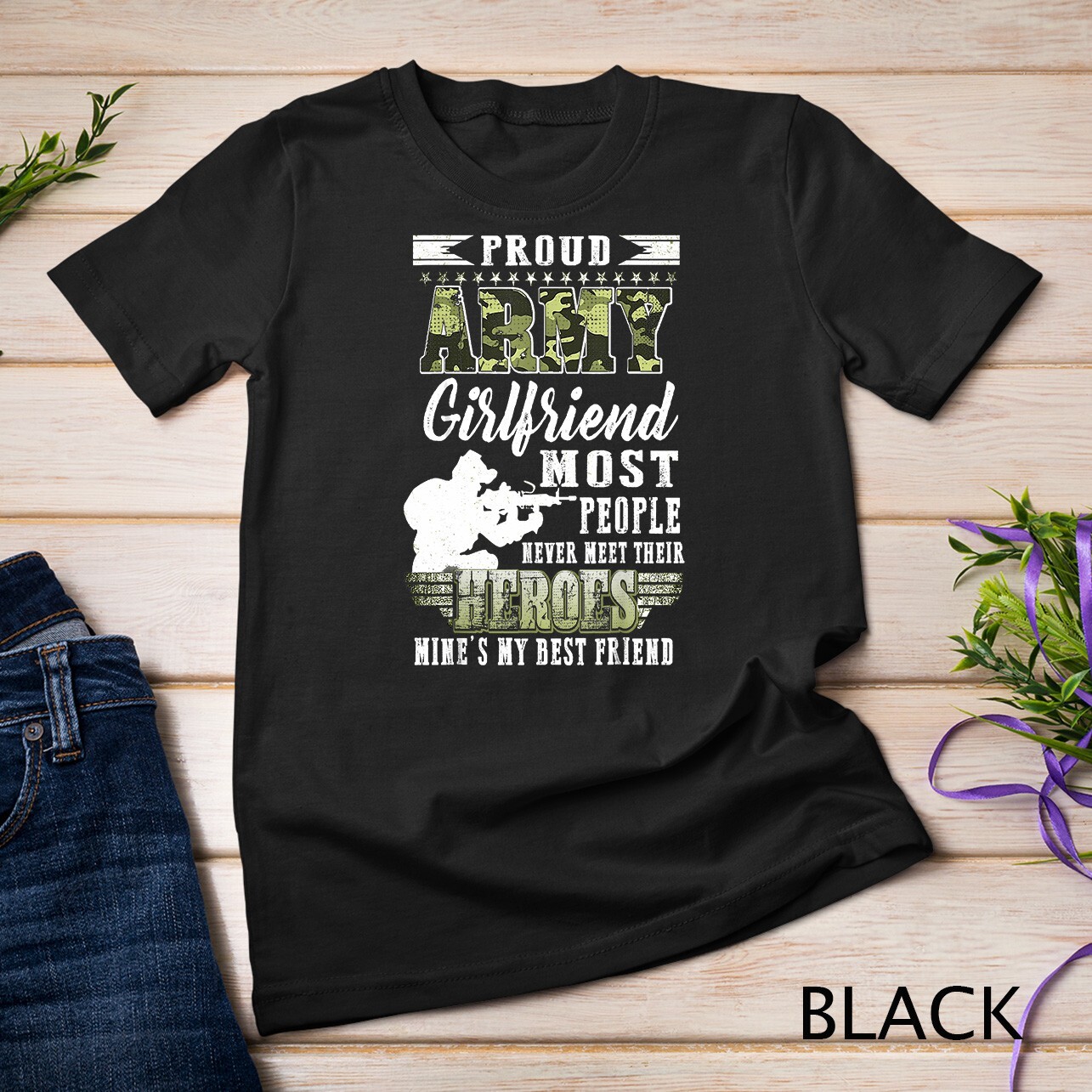 Womens Proud Army Girlfriend Most People T-Shirt Unisex T-shirt gallery