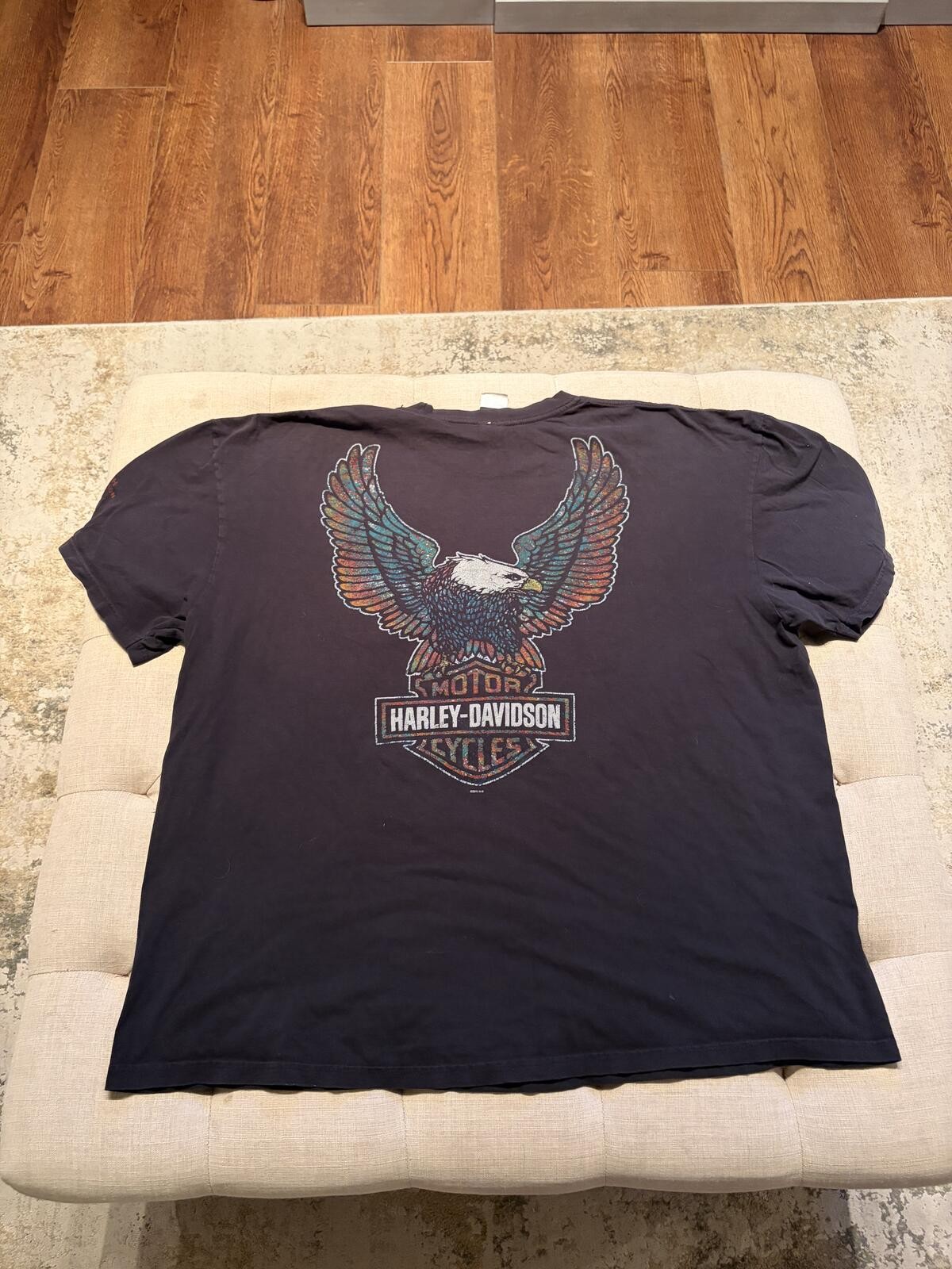 🦅 Vintage 90-00s holographic Harley-Davidson Eagle faded Graphic Tee gallery