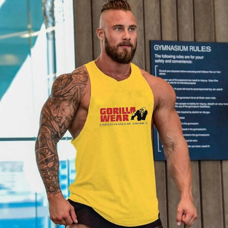 Men Tank Top Gym Workout Shirt Sleeveless Muscle Fitness Bodybuilding Tank Shirt gallery