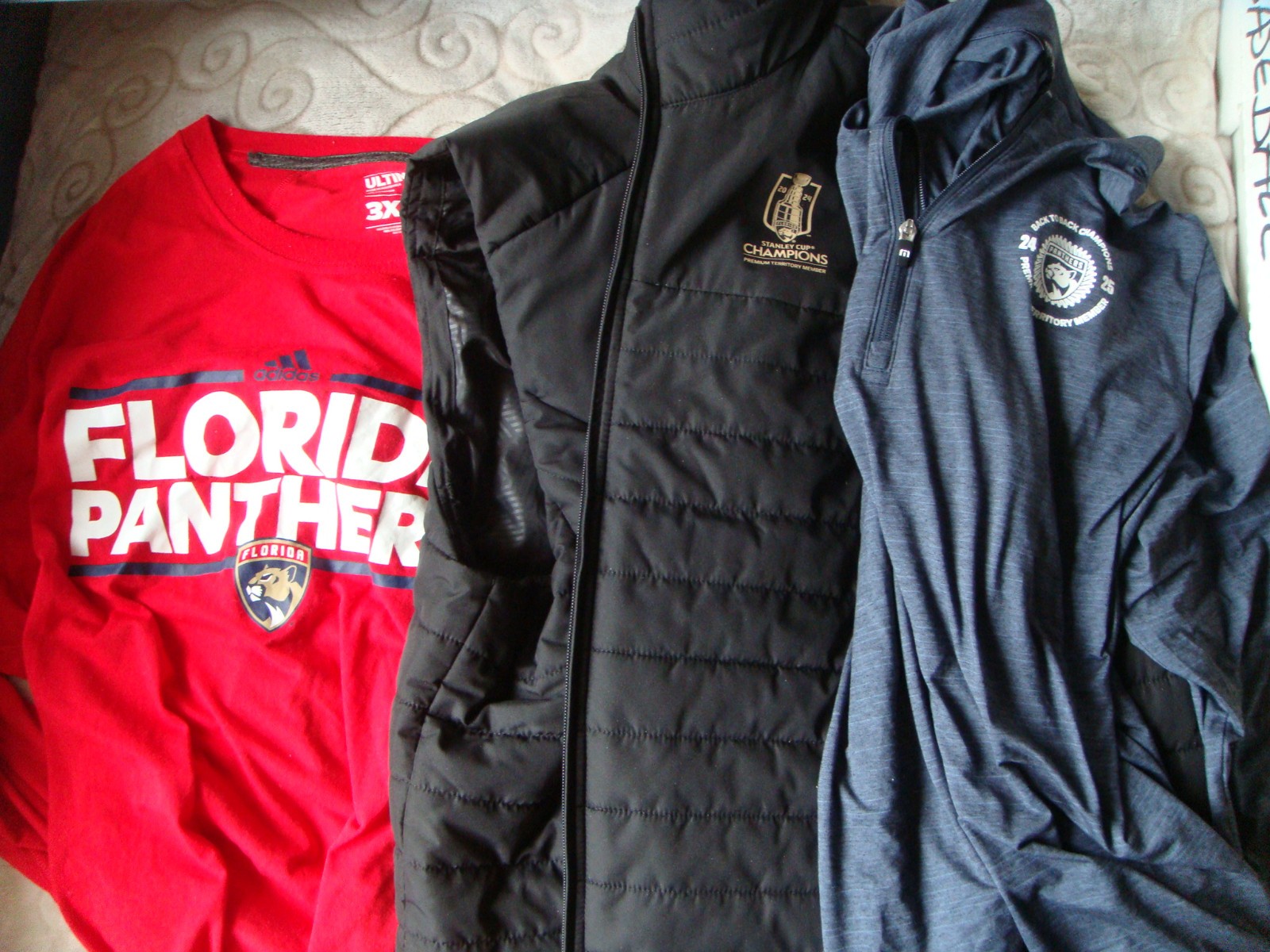 Florida Panthers Black Jacket 1/4 zip Long Sleeve T shirt hat 3XL XXXL