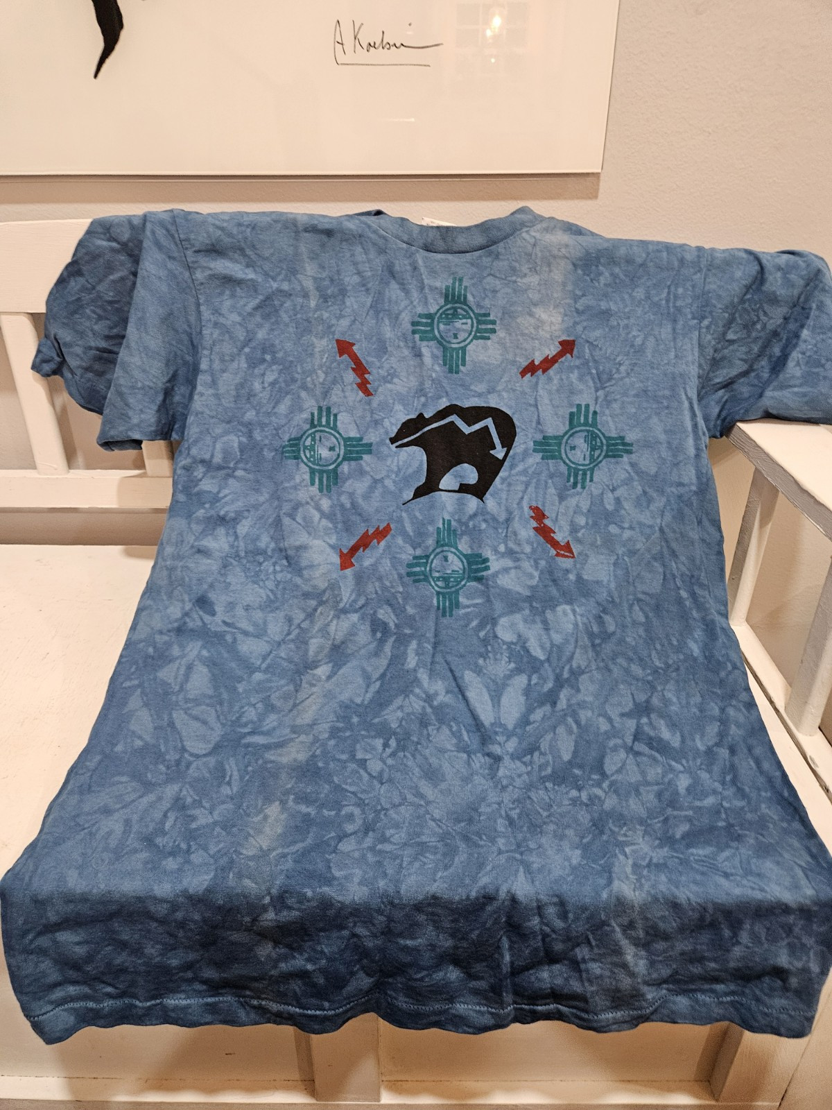 Vintage Andrea Bragg Single Stitch Blue Tie Dye Size Large gallery