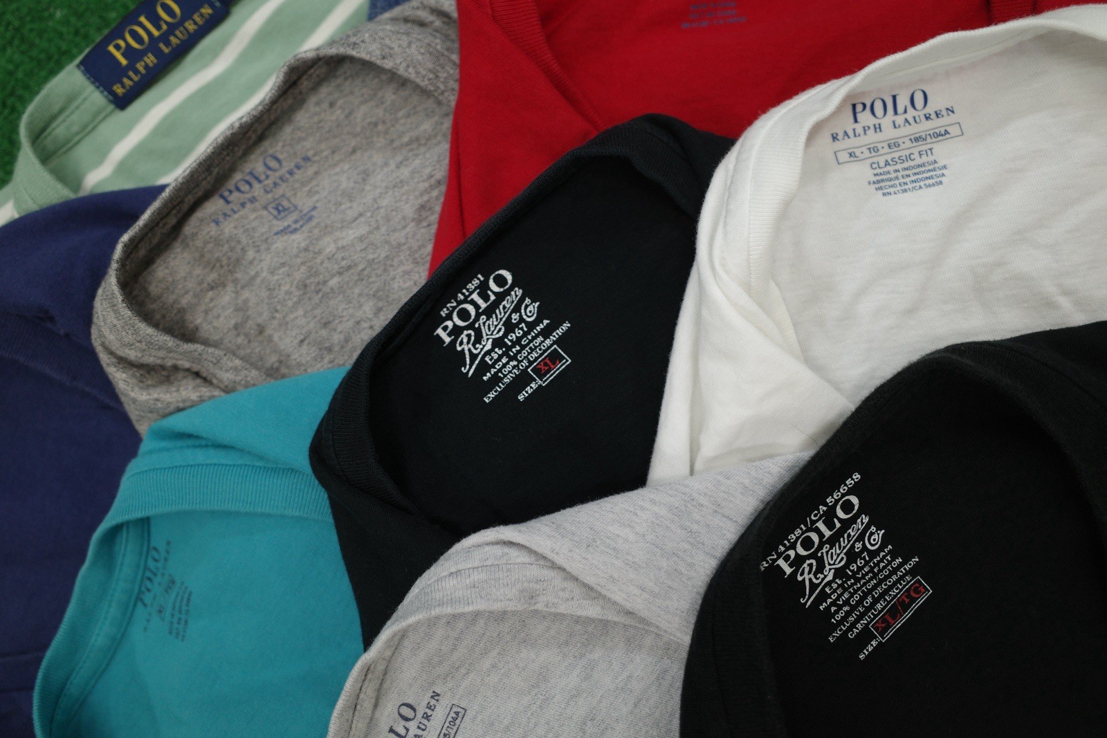 Lot Of 10 VTG Polo Ralph Lauren Tees Mens Size XL T-Shirt V Neck Classic Fit gallery