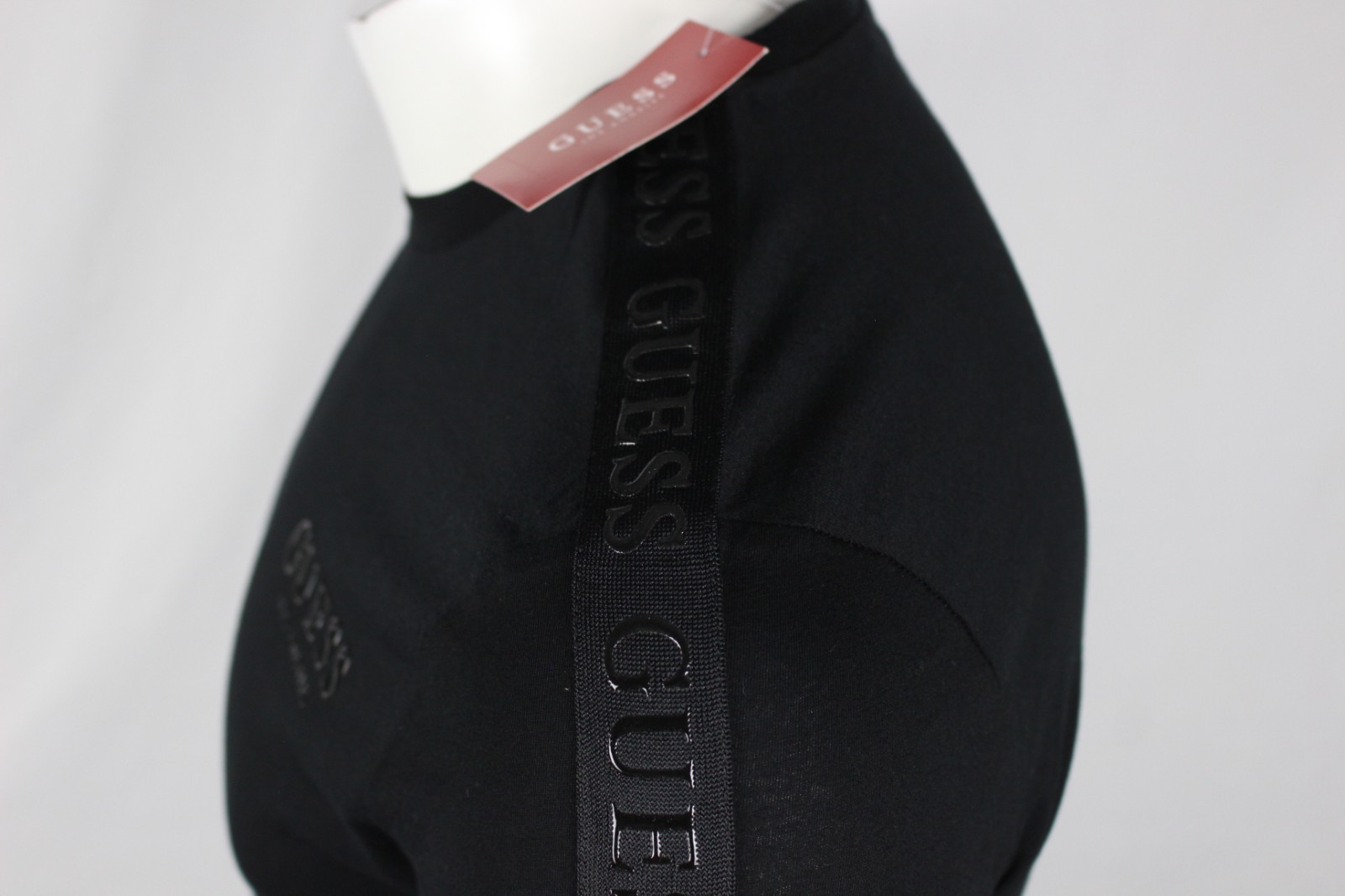 Guess Jeans Men's Paxx Ian Tape Crew T Shirt Short Sleeve M Medium Black *Hole gallery