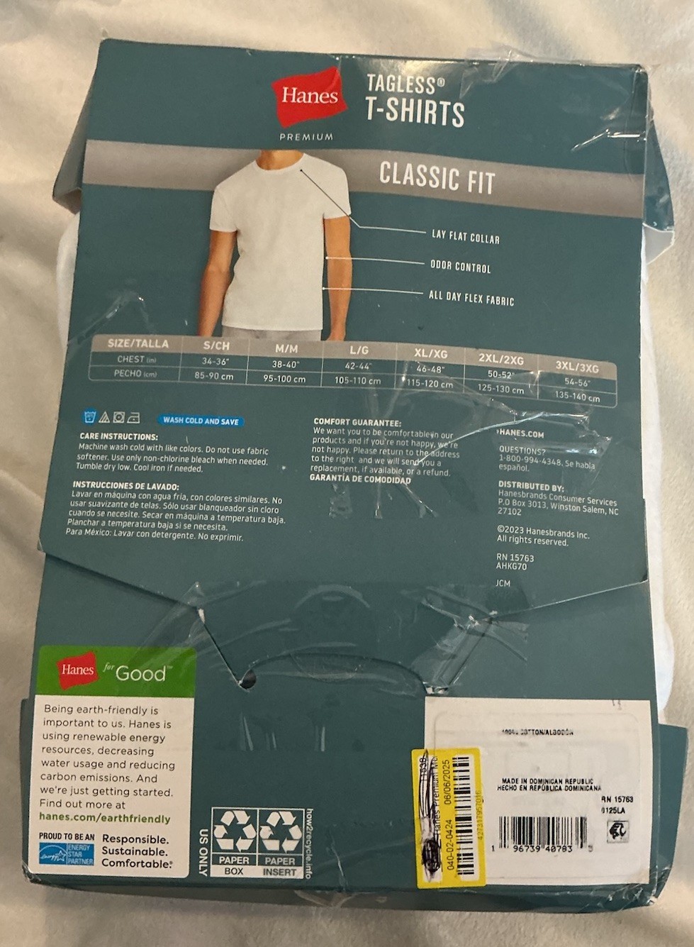 Hanes Mens White T Shirts Size S 5 Pack Crewneck Tagless Cotton Tee Small 34-36 gallery