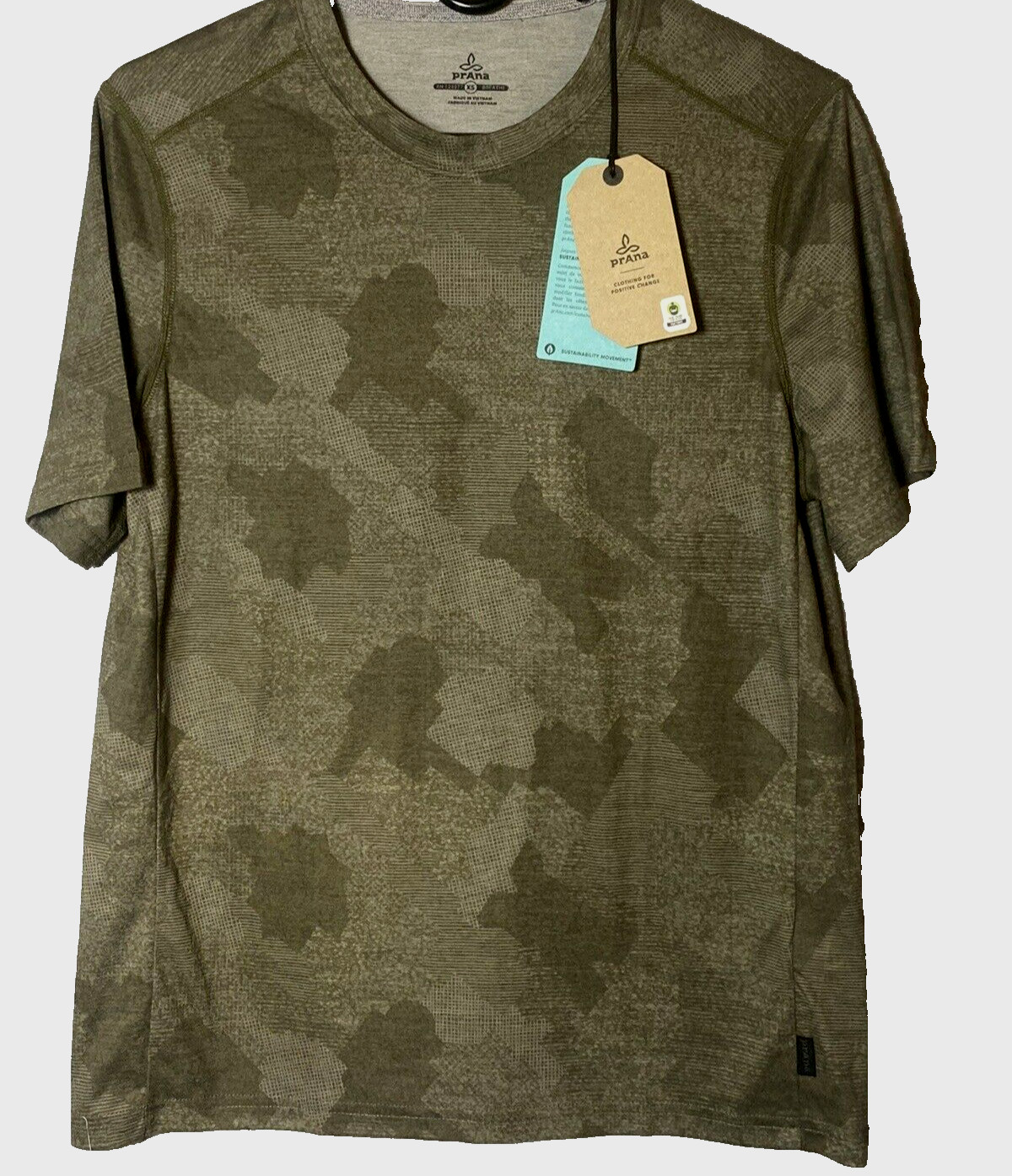 Prana T-Shirt Men's XS Rye Harbor Camo Short Sleeve NWT $45. gallery