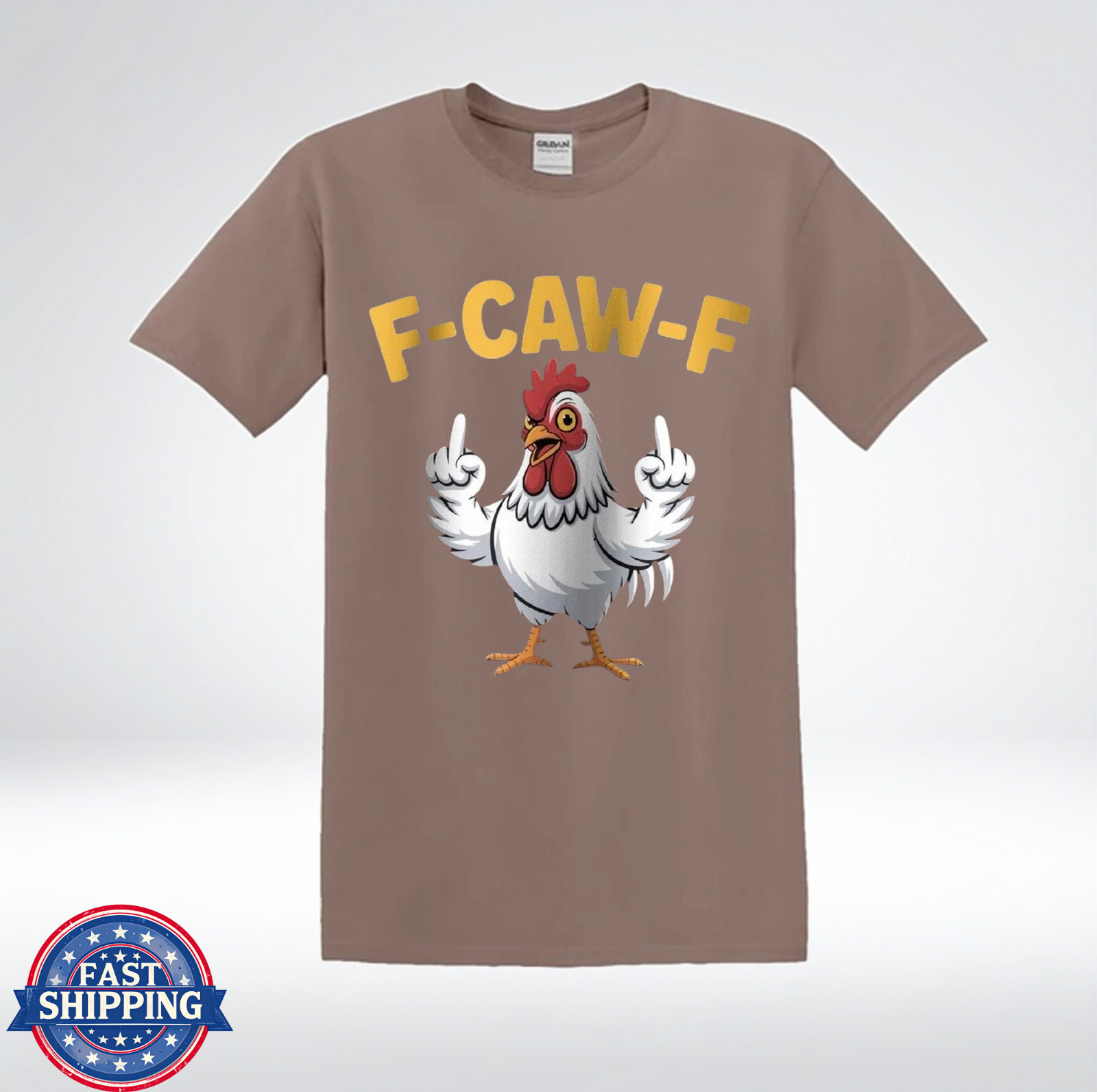 F-CAW-F Hilarious Angry Chicken Humor Graphic T-Shirt gallery