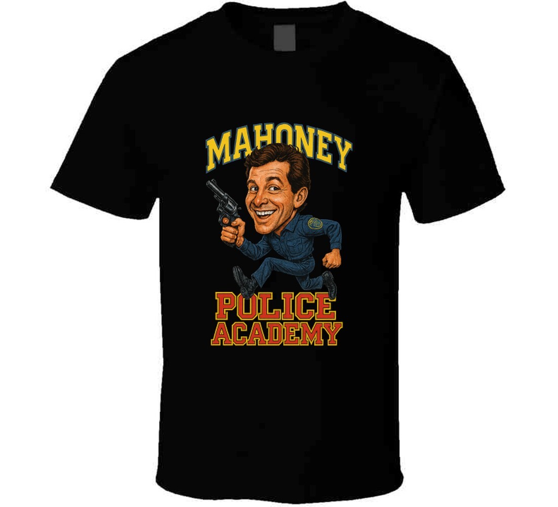 Police Acadamy Mahoney 80's Comedy Retro Movie Caricature T Shirt gallery