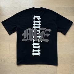 Mixed Emotion Vintage Beaded Letter Print Round Neck T-shirt