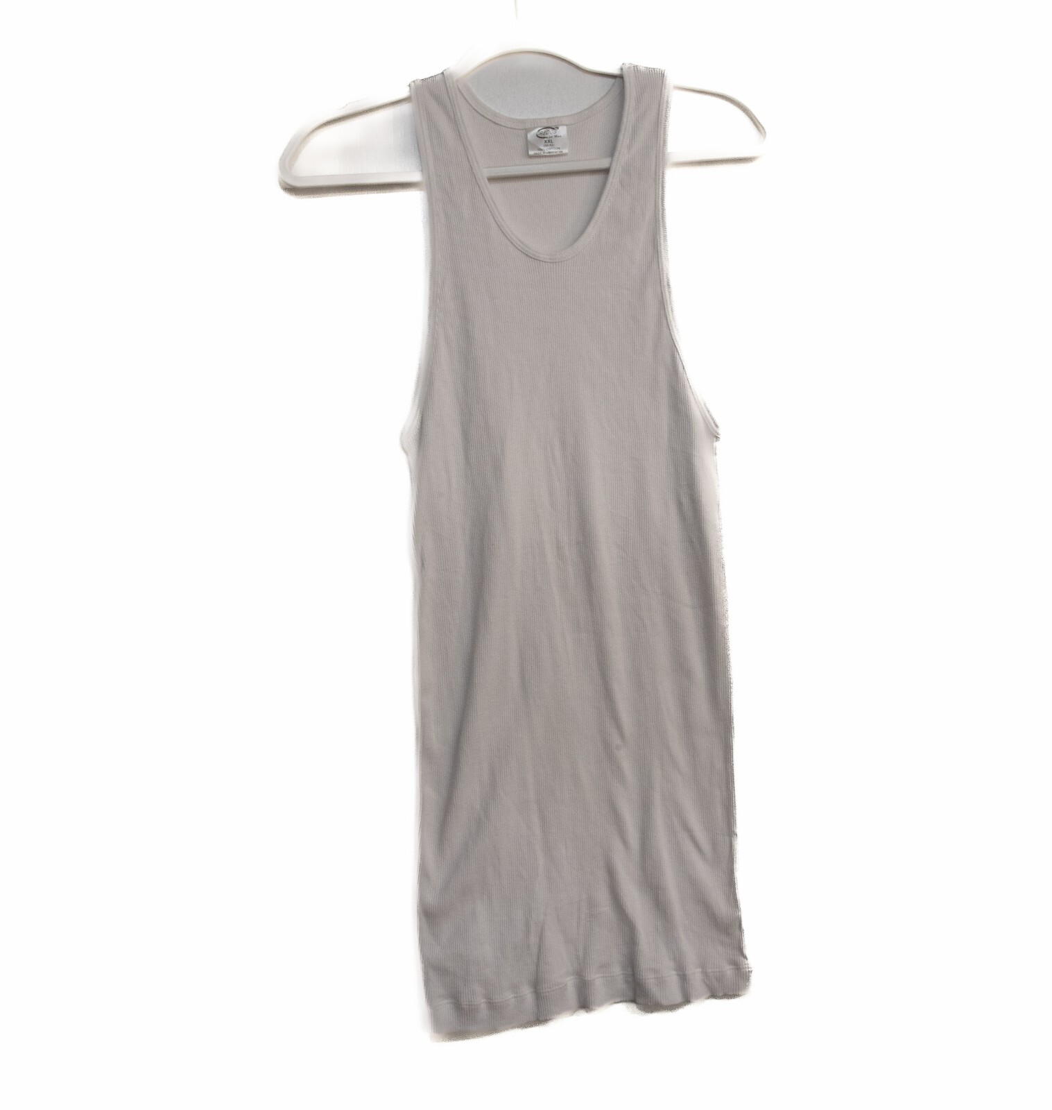 Credos For Mens White Basic Tank Top Solid Round Neck Sleeveless Pure Cotton 2XL gallery