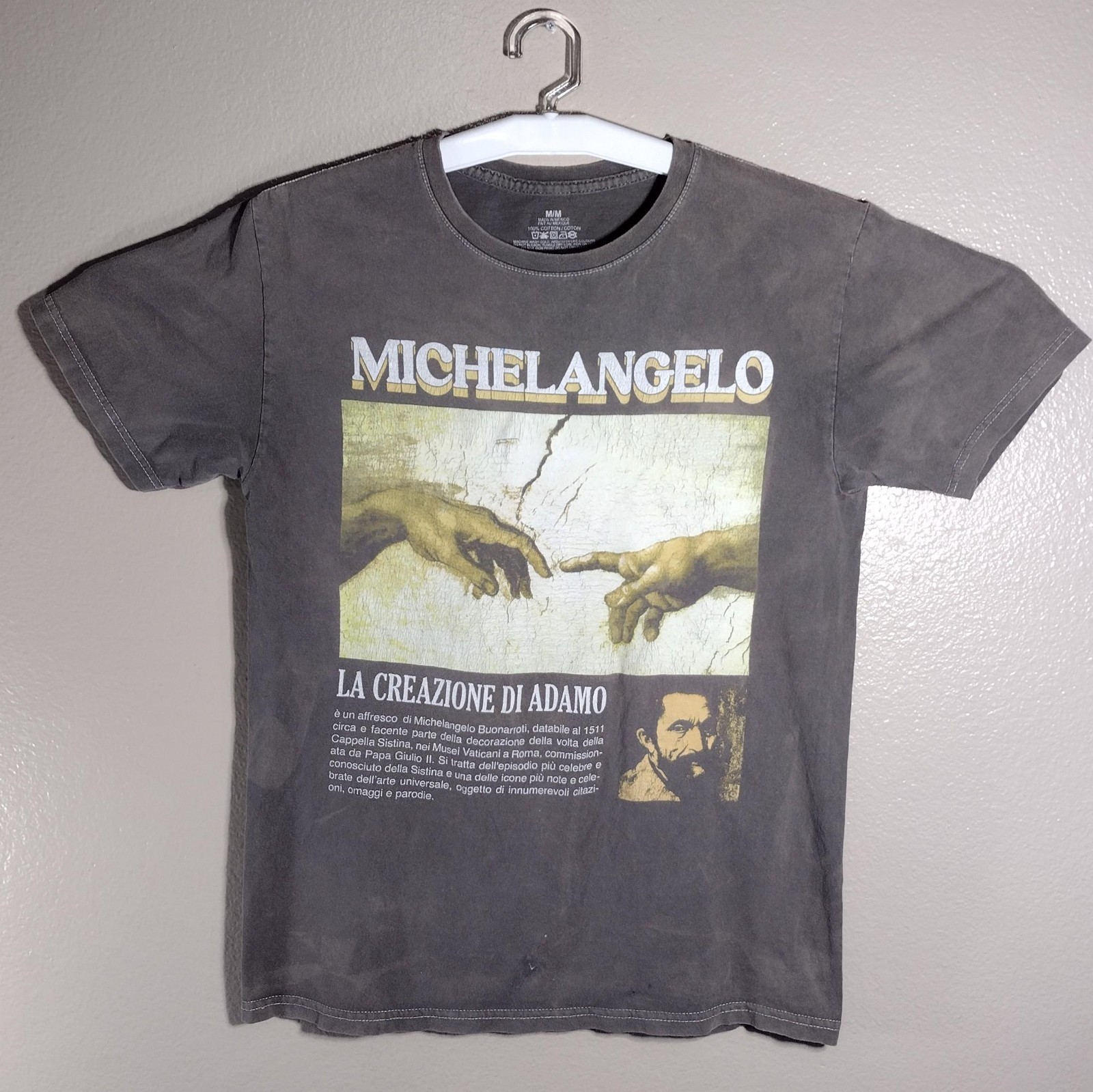 Michelangelo graphic T-Shirt size medium vintage basquiat Classic Art gallery