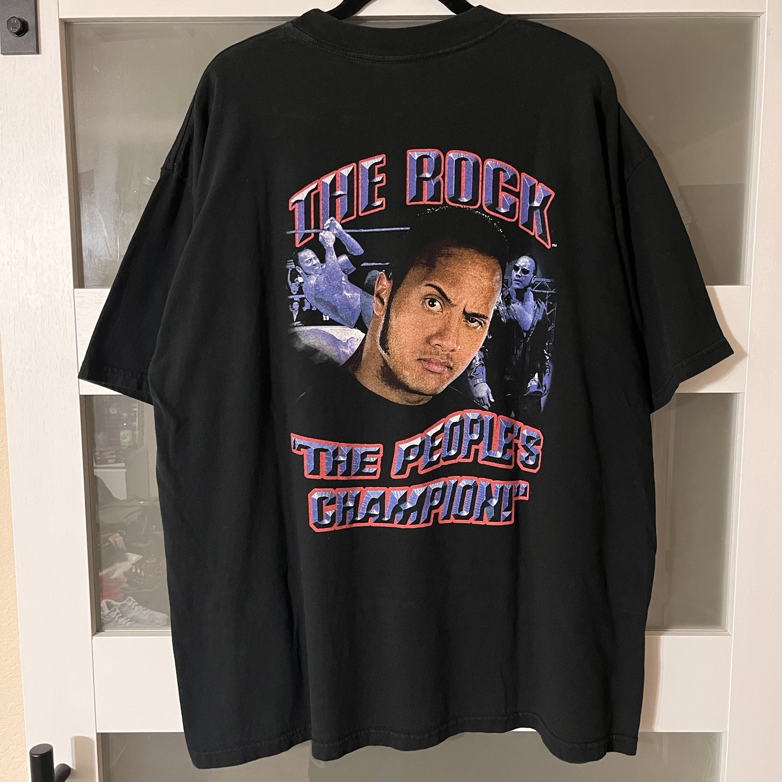 Vintage 2000 WWF The Rock Know Your Role Rap Tee Shirt Mens Size 2XL gallery