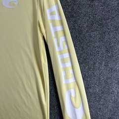 NWT Costa Technical Crew Pale Yellow Long Sleeve Shirt TECHCREW Medium Outdoor