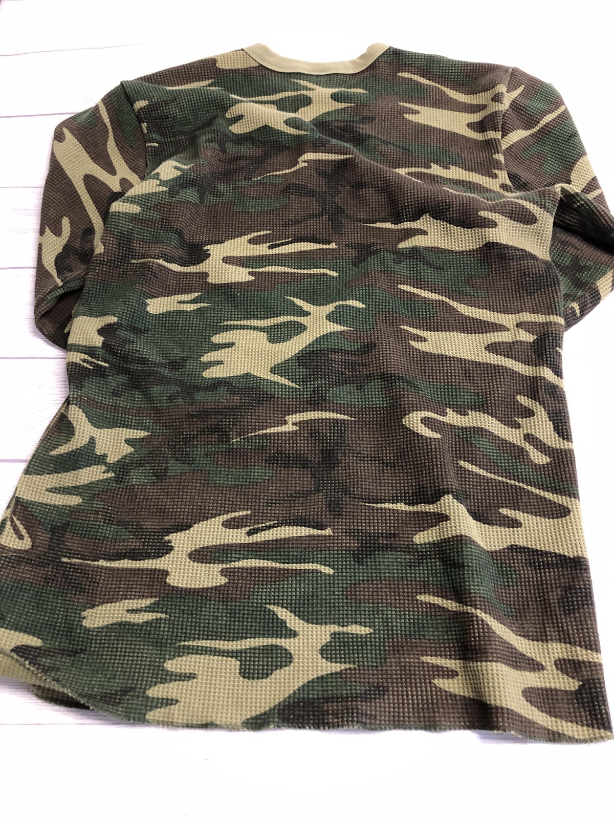 Cascade Bay Traders Shirt Mens 2XL Green Camo Thermal Waffle Knit Long Sleeve gallery
