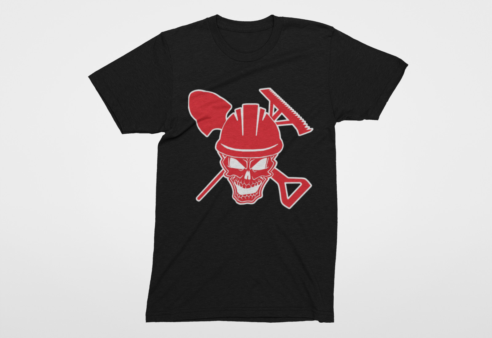 Construction Worker Skull T-Shirt – Hard Hat Builder Graphic Tee for Men gallery