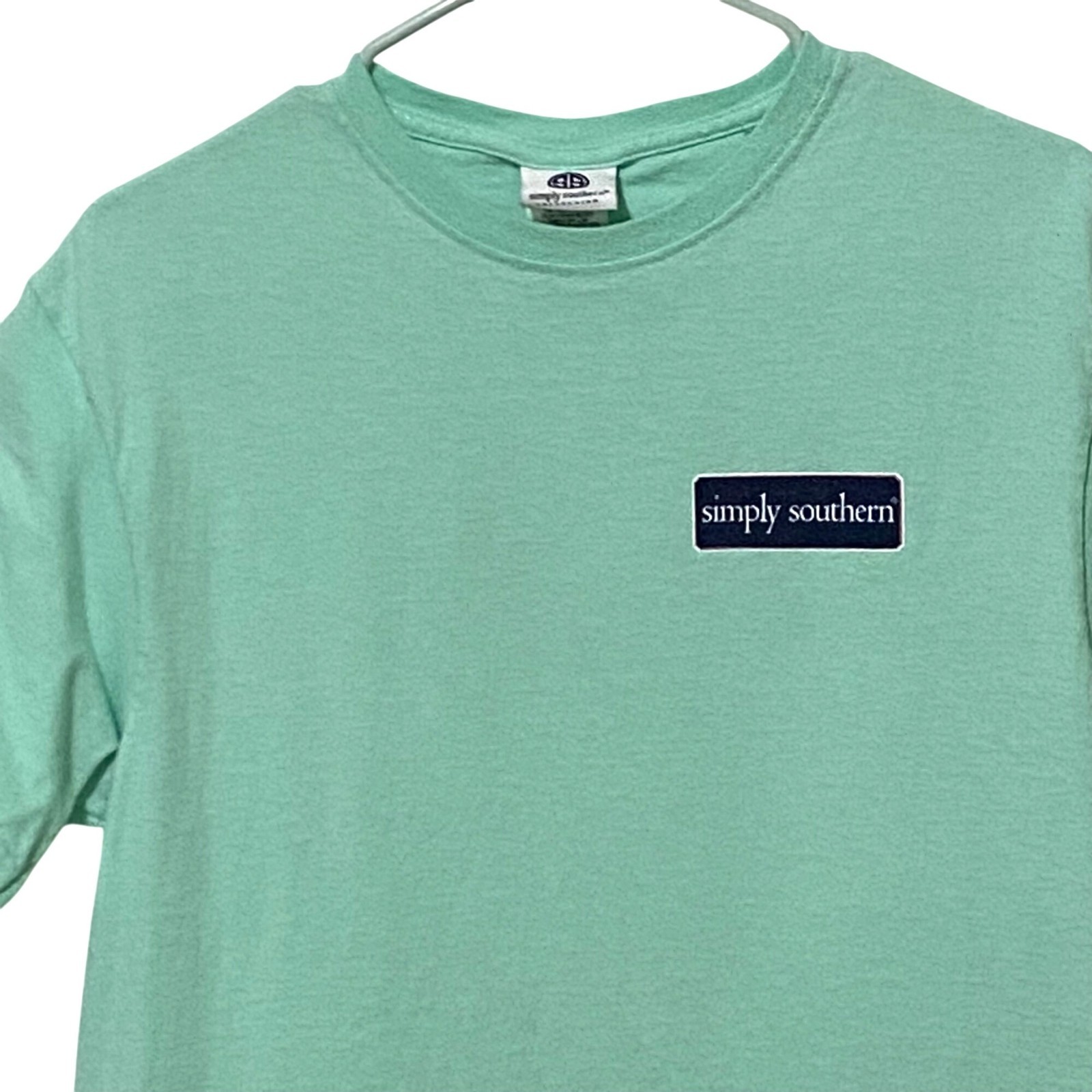 Simply Southern Mens Preppy T-Shirt M Minty Green Bow Ties Casual Coastal gallery