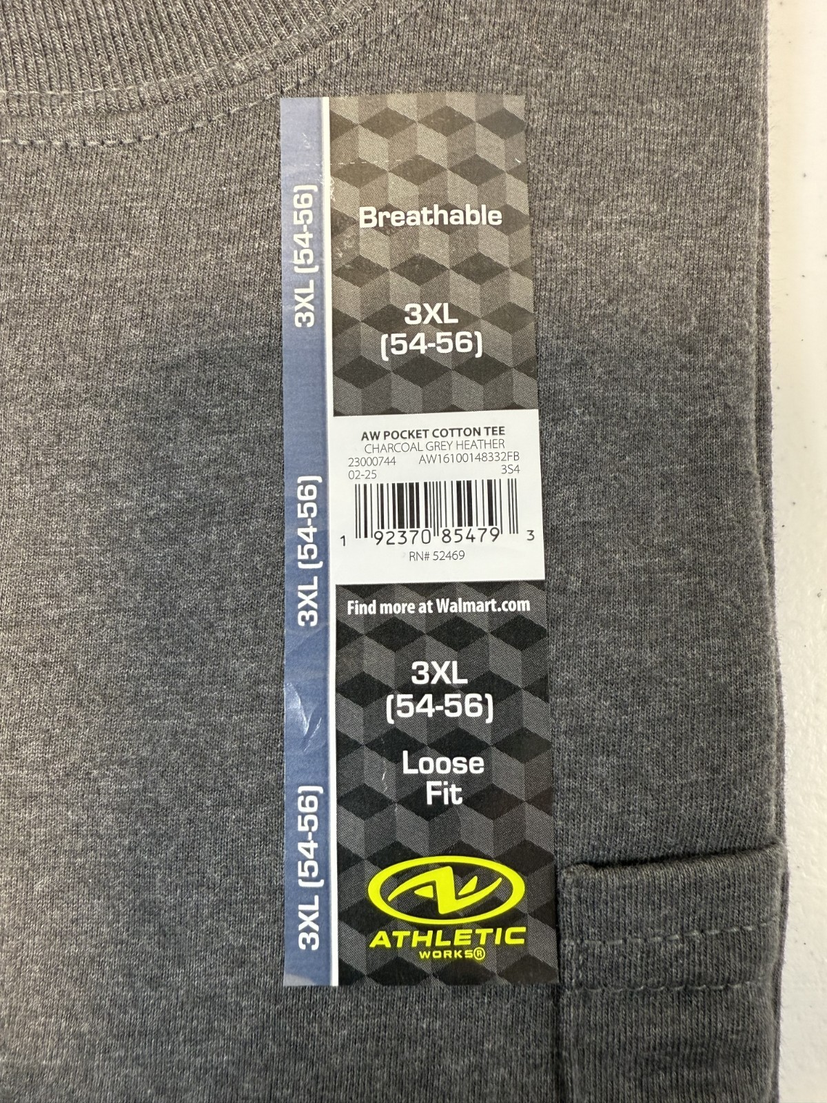 Men's Shirts, (New w/tags), Athletic Works, S/S Crew Neck Pocket Tee 3XL (54-56) gallery