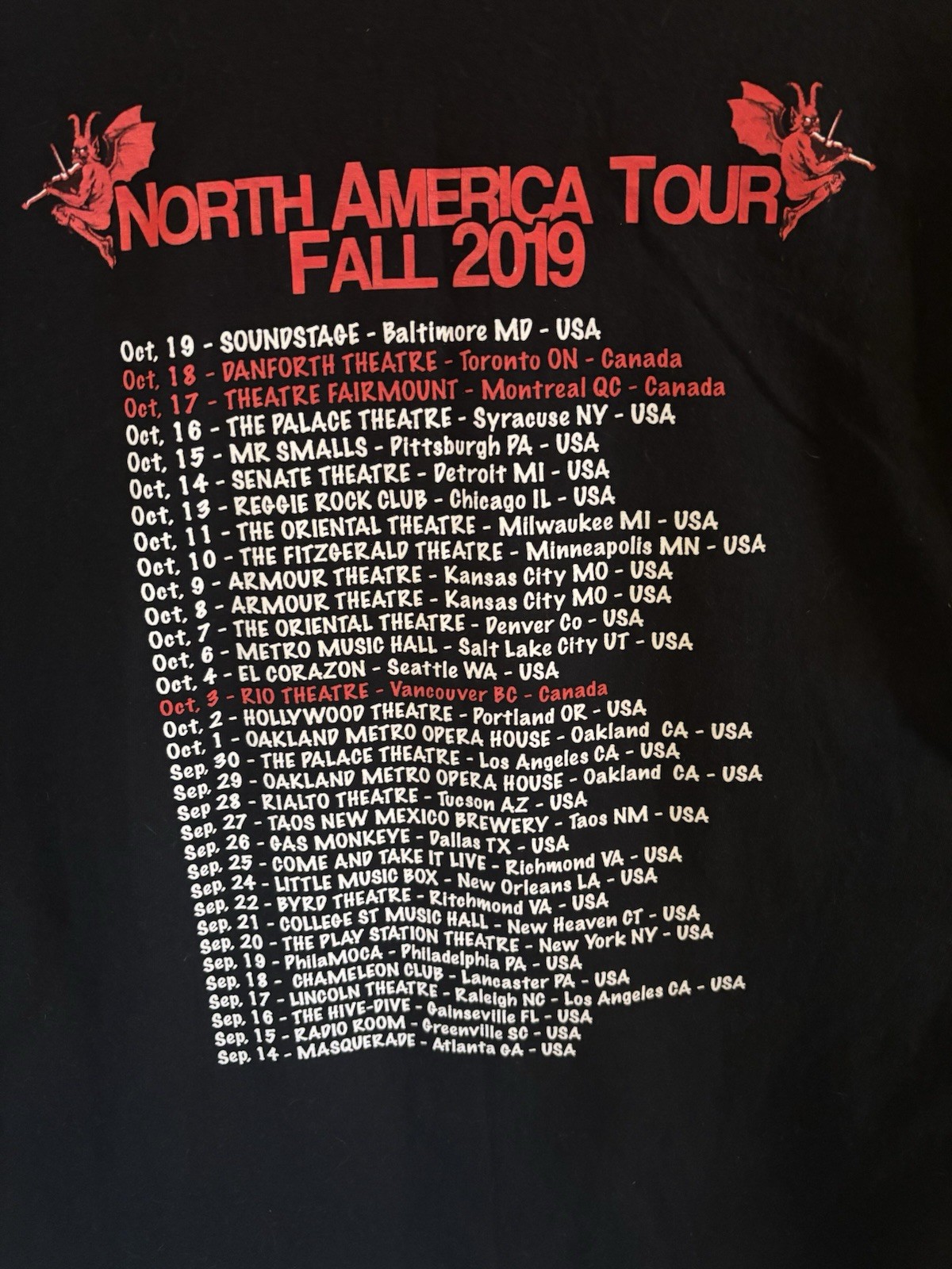 Goblin Deep Red North America Tour 2019 Men's Black Cotton Graphic T-Shirt XL gallery