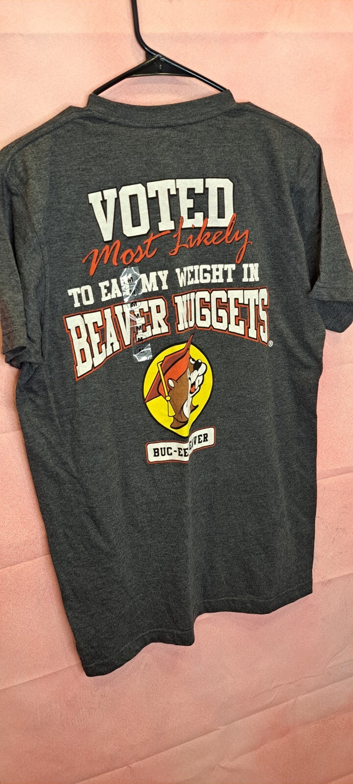Buc-ee’s Seniors 2022 Voted Most Likely Grad Gray Short Sleeve T-shirt NWT M