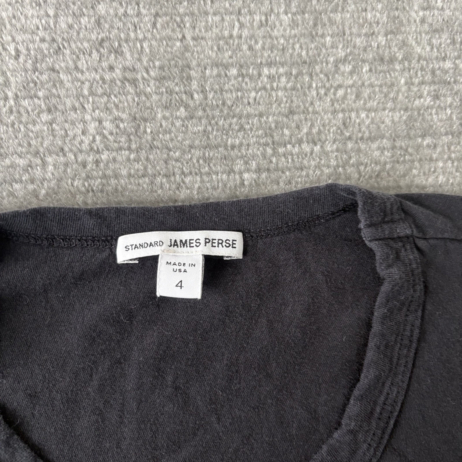 James Perse Mens T-Shirt XL Size 4 Black Short Sleeve Brushed Cotton Lotus Crew gallery