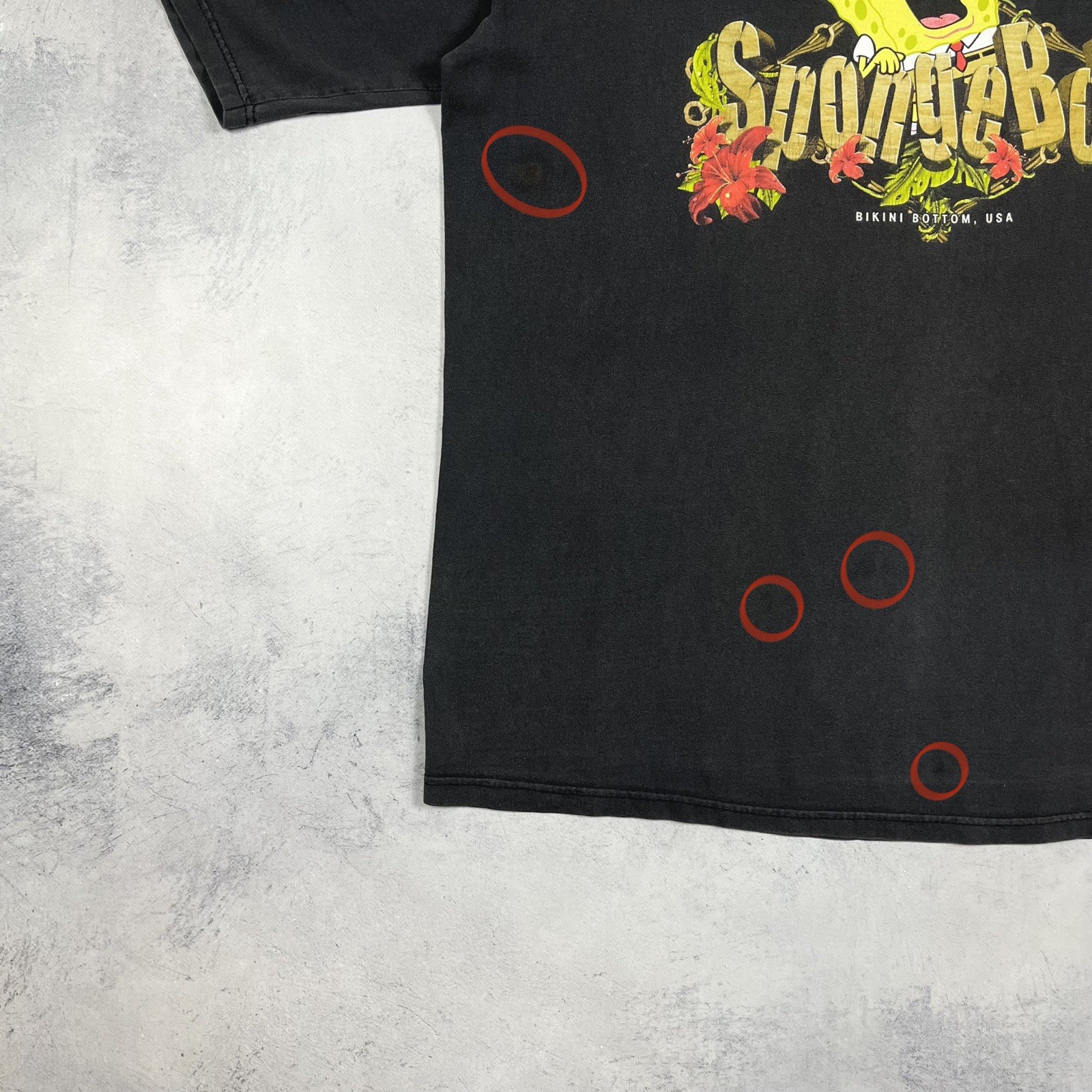 Vintage SpongeBob Square Pants Y2K Cartoon Rare T Shirt 00’s Size XL Faded Black gallery