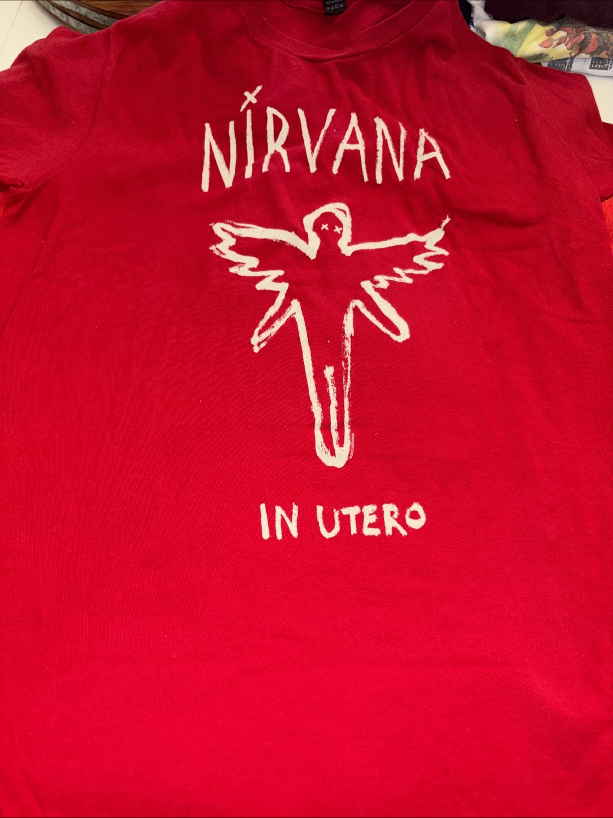 Nirvana In Utero Tour Sketch Tee Shirt M Vintage Y2K Kurt Cobain Hot Topic Rare gallery