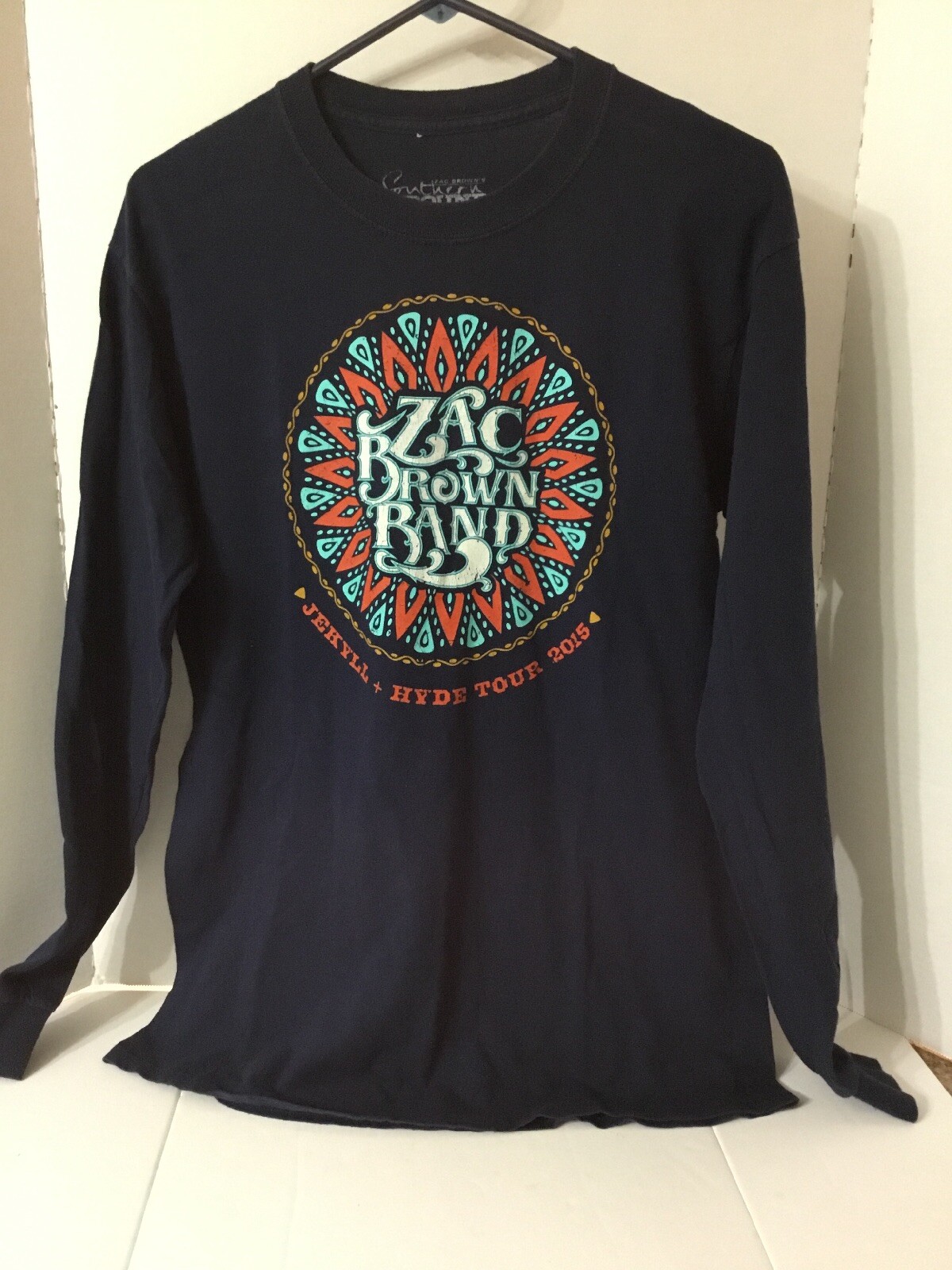 Men’s Zac Brown Band T Shirt Jekyll and Hyde Tour Music 2015 Blue L/S Med Unisex gallery