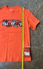 SUPERDRY Orange Newspaper Ransom Note Style Logo Print T-Shirt 2003 Men’s M / L