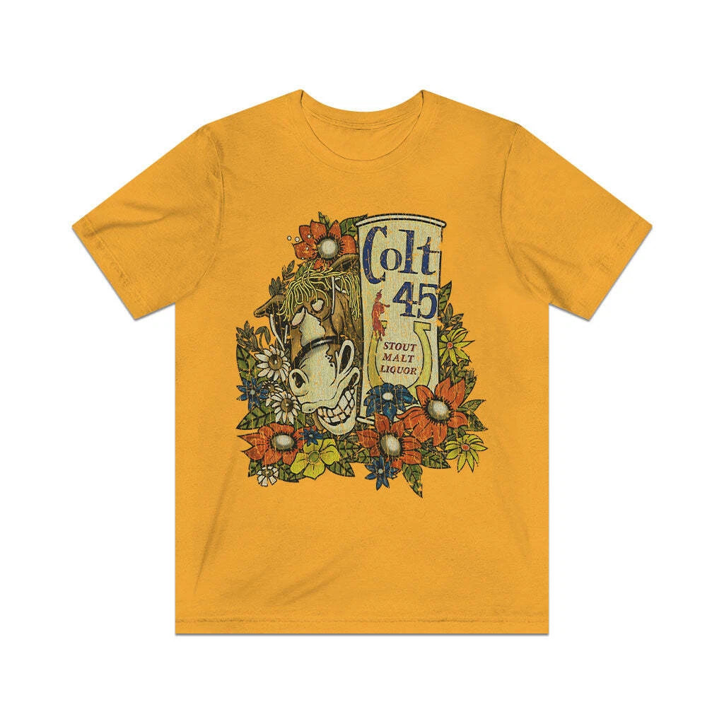 Colt 45 Party Mule 1982 Vintage Men's Gold T-Shirt gallery