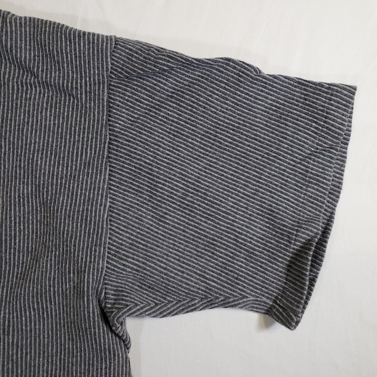 Cal Cru Gray Ribbed Polycotton Made in USA VTG 80s 90s XL TShirt T-Shirt Top gallery
