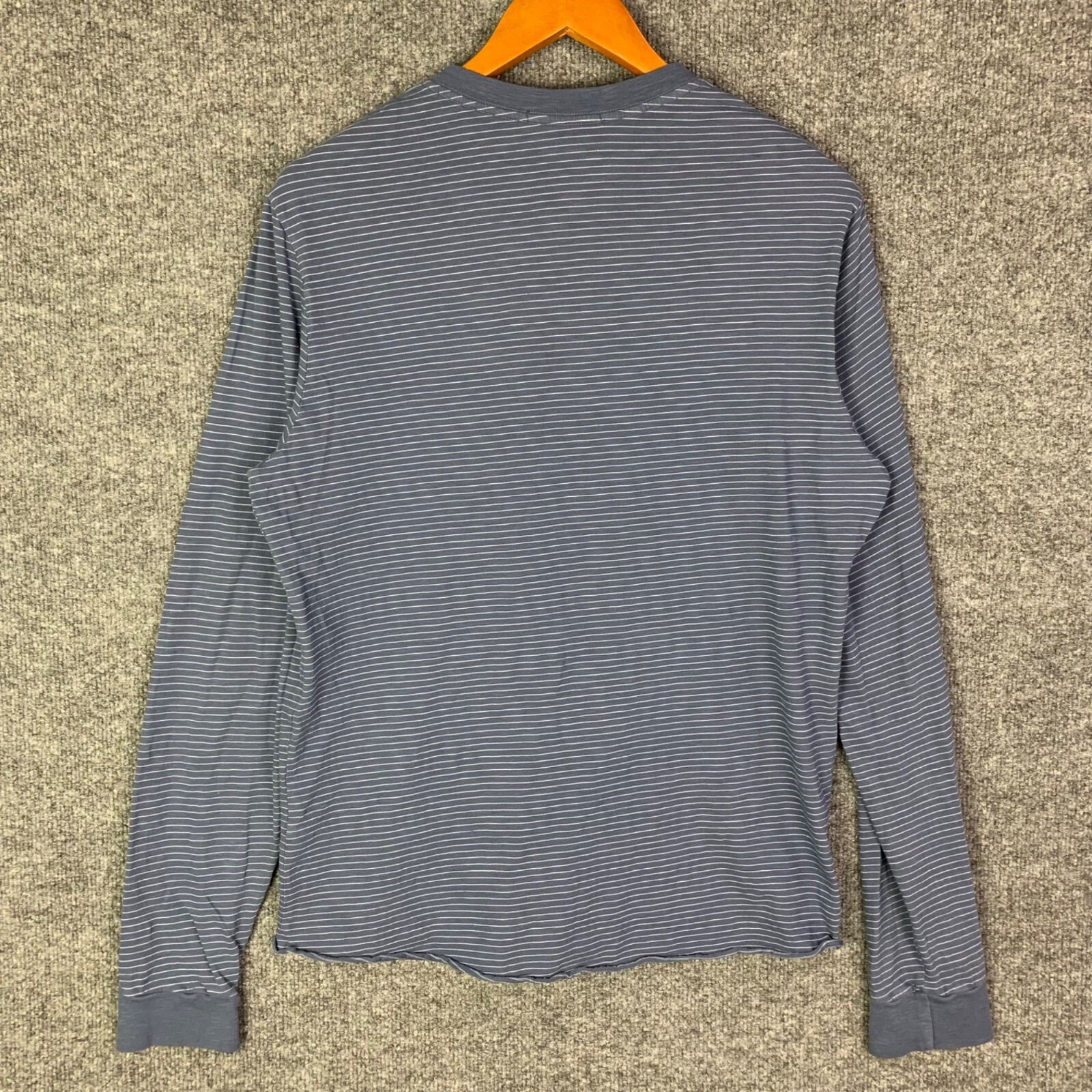Marine Layer Henley Shirt Men Sz Medium Striped Long Sleeve Pullover gallery